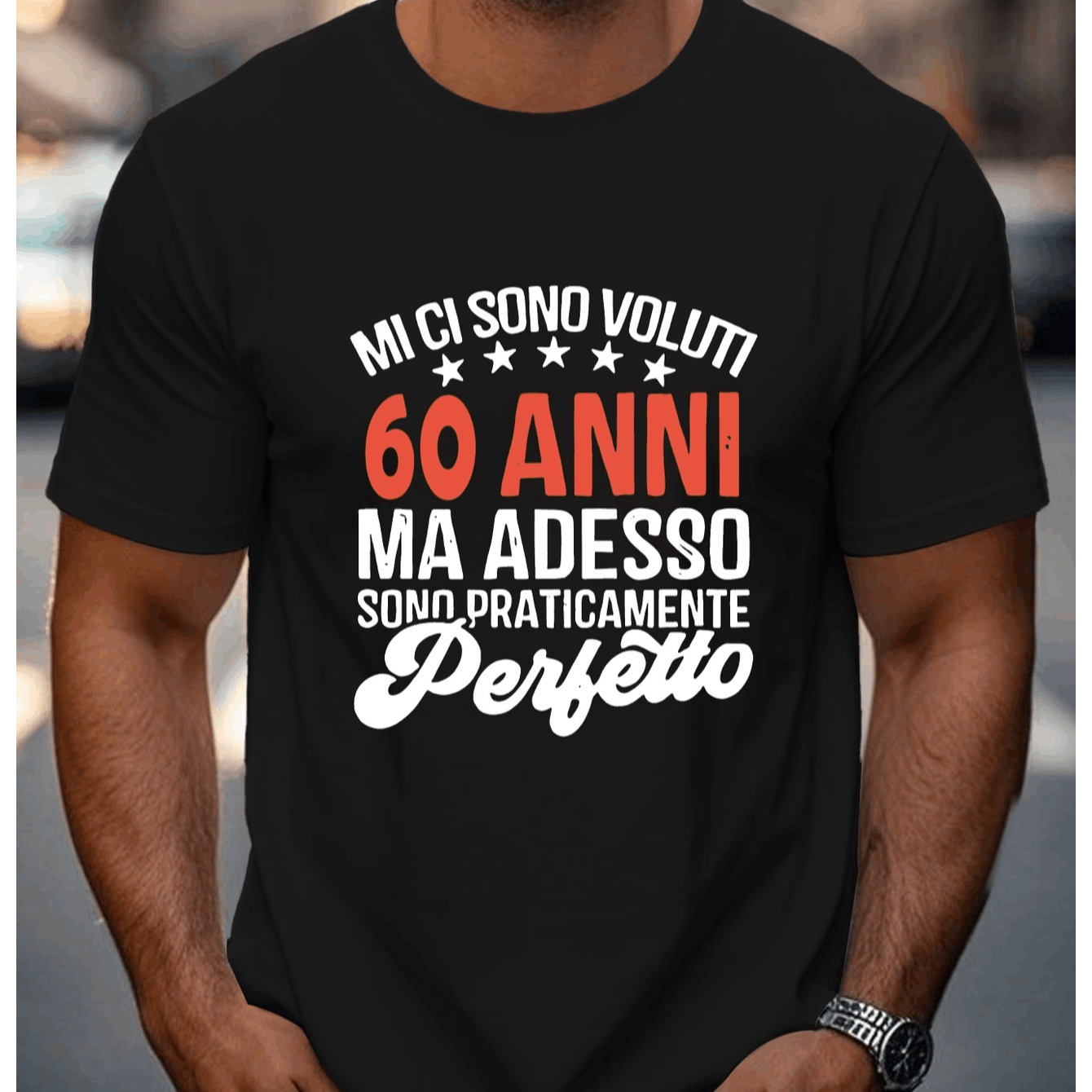 TEMU Regalo di compleanno 60簞 per �� T-shirt italiana "60 anni e orgoglioso di esserlo"Con e scritta audace, top casual, un regalo divertente e