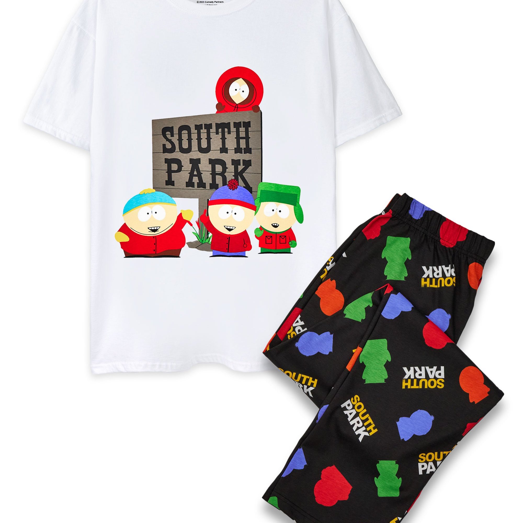 TEMU South Park Mens Pyjama Set | Adults Classic Character Comedy White Short Sleeve Graphic Tee & Black All Long Leg Bottoms Pjs | Cartman Stan Kyle Funny Cartoon Merchandise Gift For Him TEMU South Park Mens Pyjama Set | Adults Classic Character Comedy White Short Sleeve Graphic Tee & Black All Long Leg Bottoms Pjs | Cartman Stan Kyle Funny Cartoon Merchandise Gift For Him