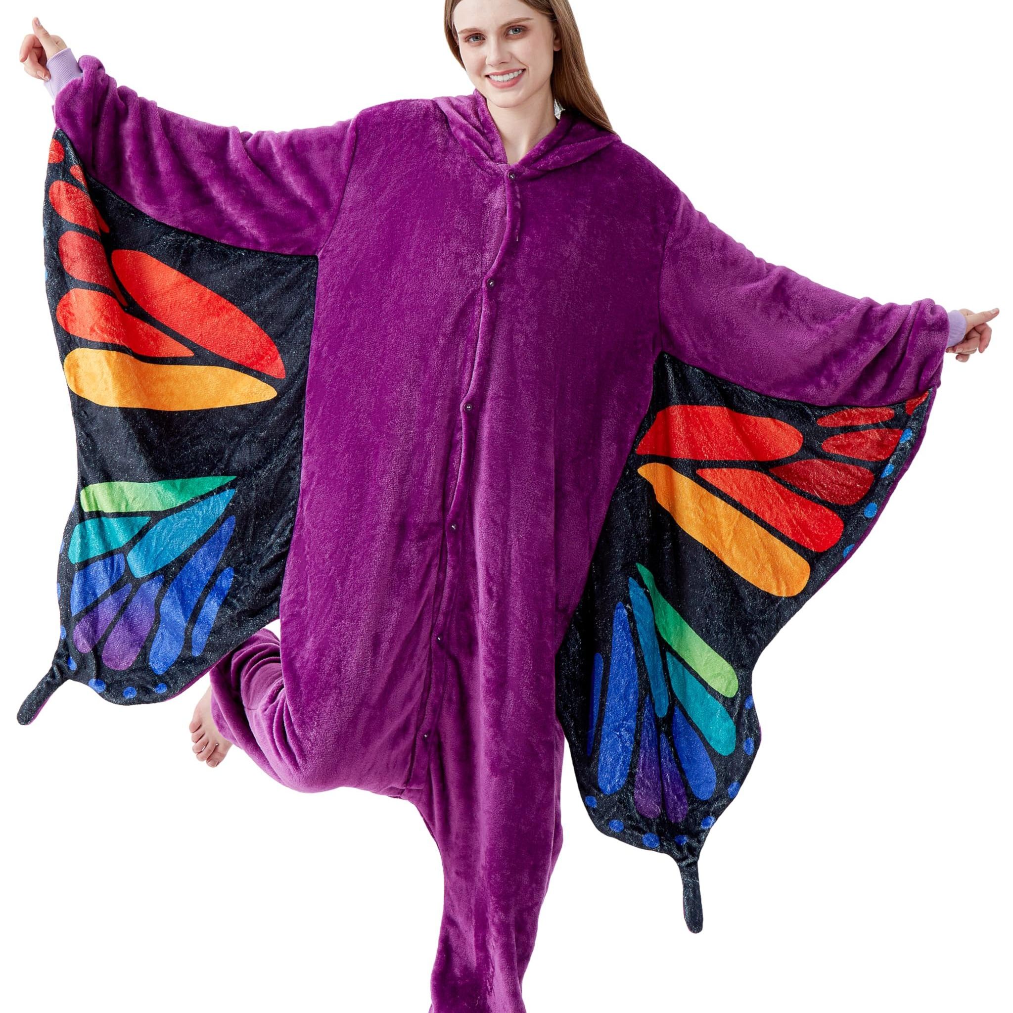 Image of 32 Purple Costume For Women Men Adults Carnival Halloween Onesie Full Body Suit Jumpsuit Carnival Costume Costume Animal Costumes Plush Costumes