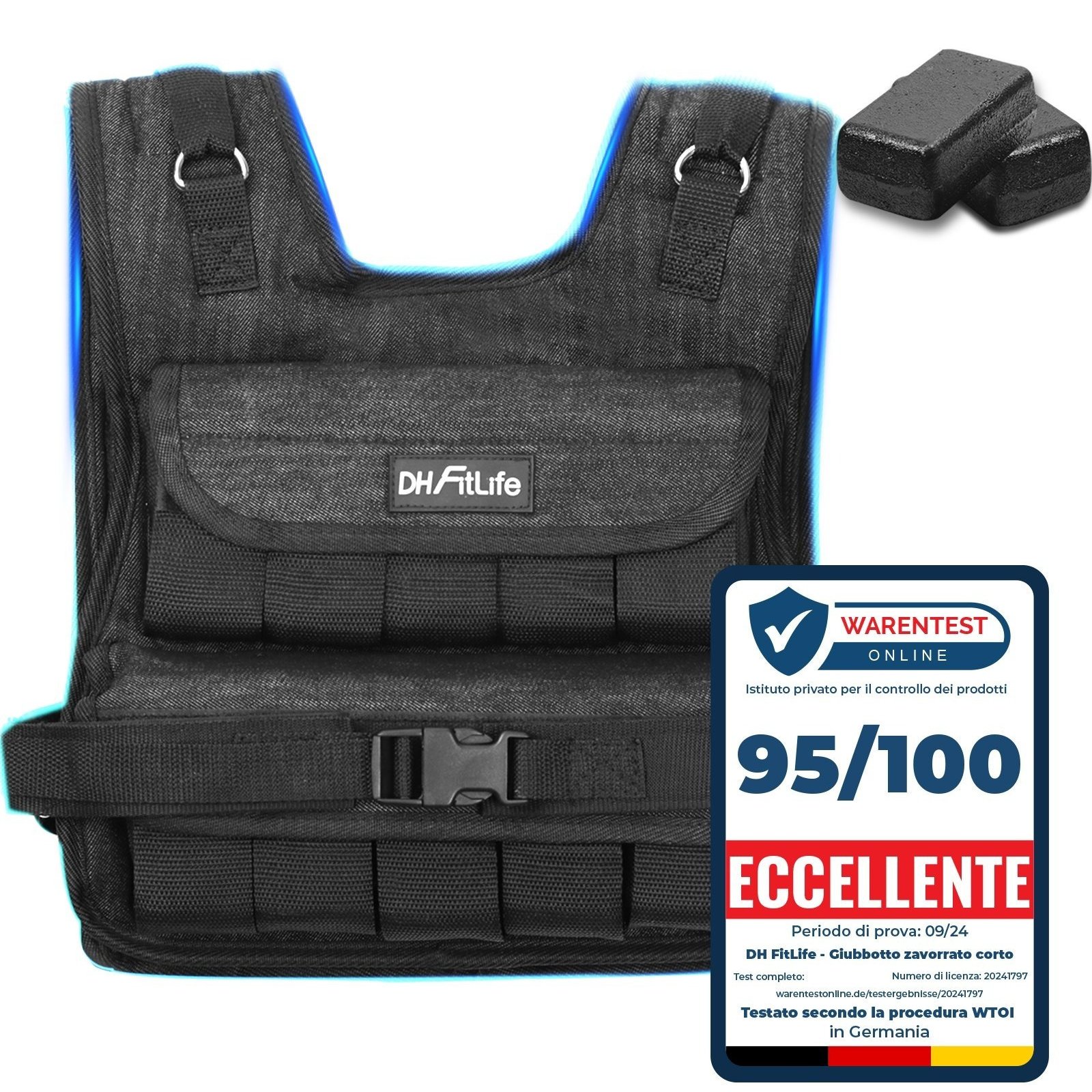 TEMU DH FitLife Gilet Regolabile 20KG e Stabile per la Costruzione Muscolare e L'allenamento della | Gilet con | Giubbotto Zavorrato | Gilet da Donna