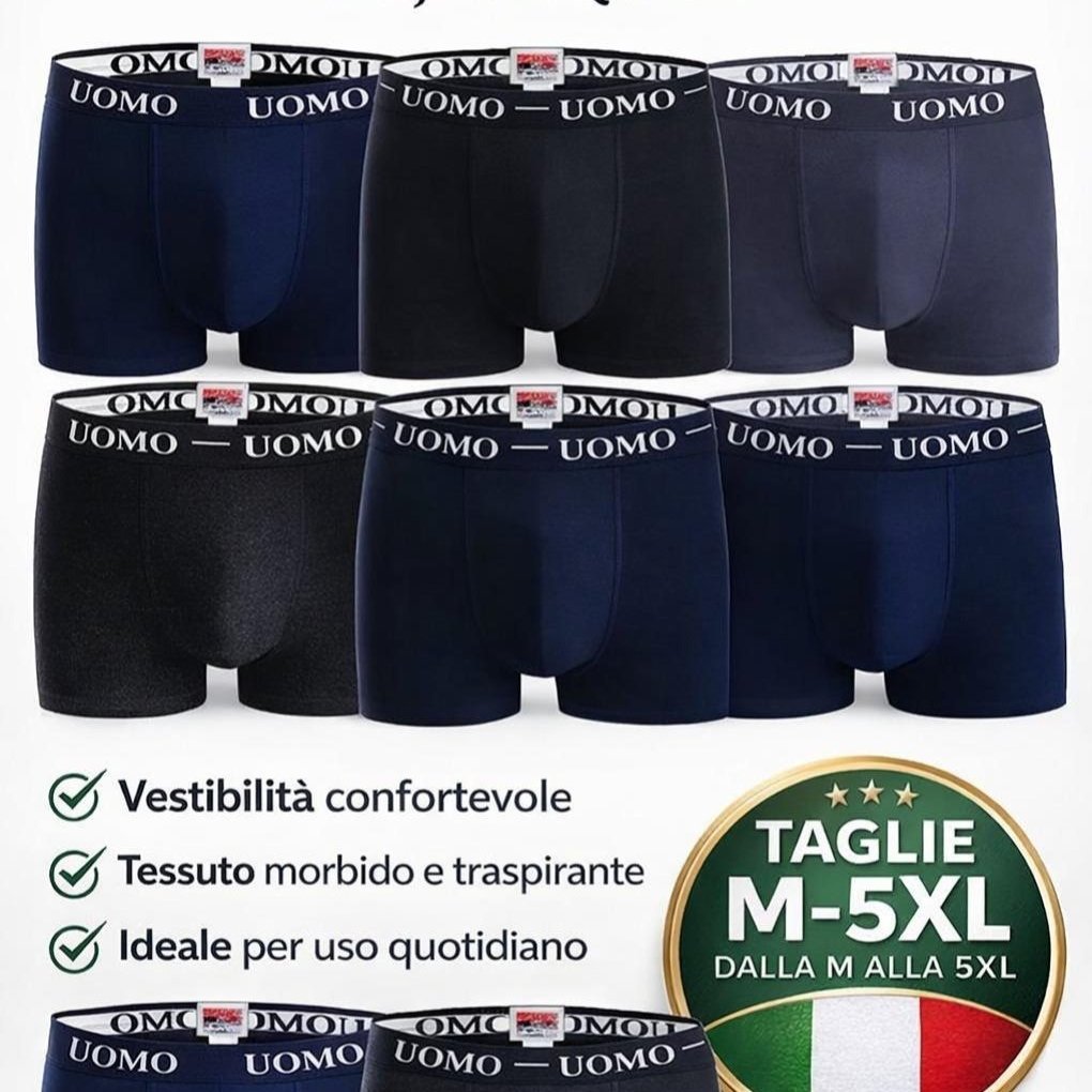 TEMU 6 Men's Boxer Shorts, 95% Breathable Intimate, Comfortable Underwear With Elastic, Sizes M-5xl 6pcs