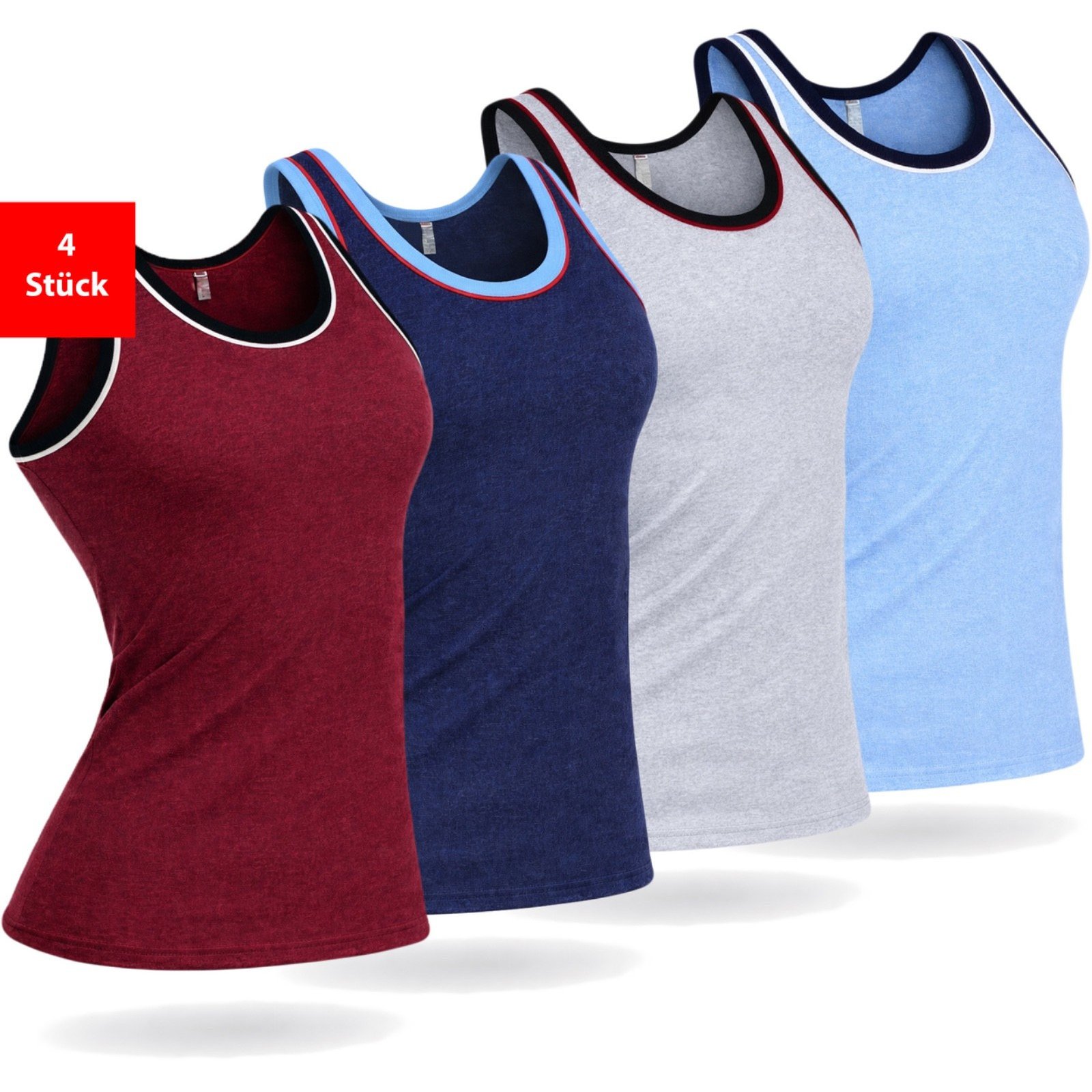 Image of Men's Undershirt 4-pack Tank Top Sleeve Shirt Multipack