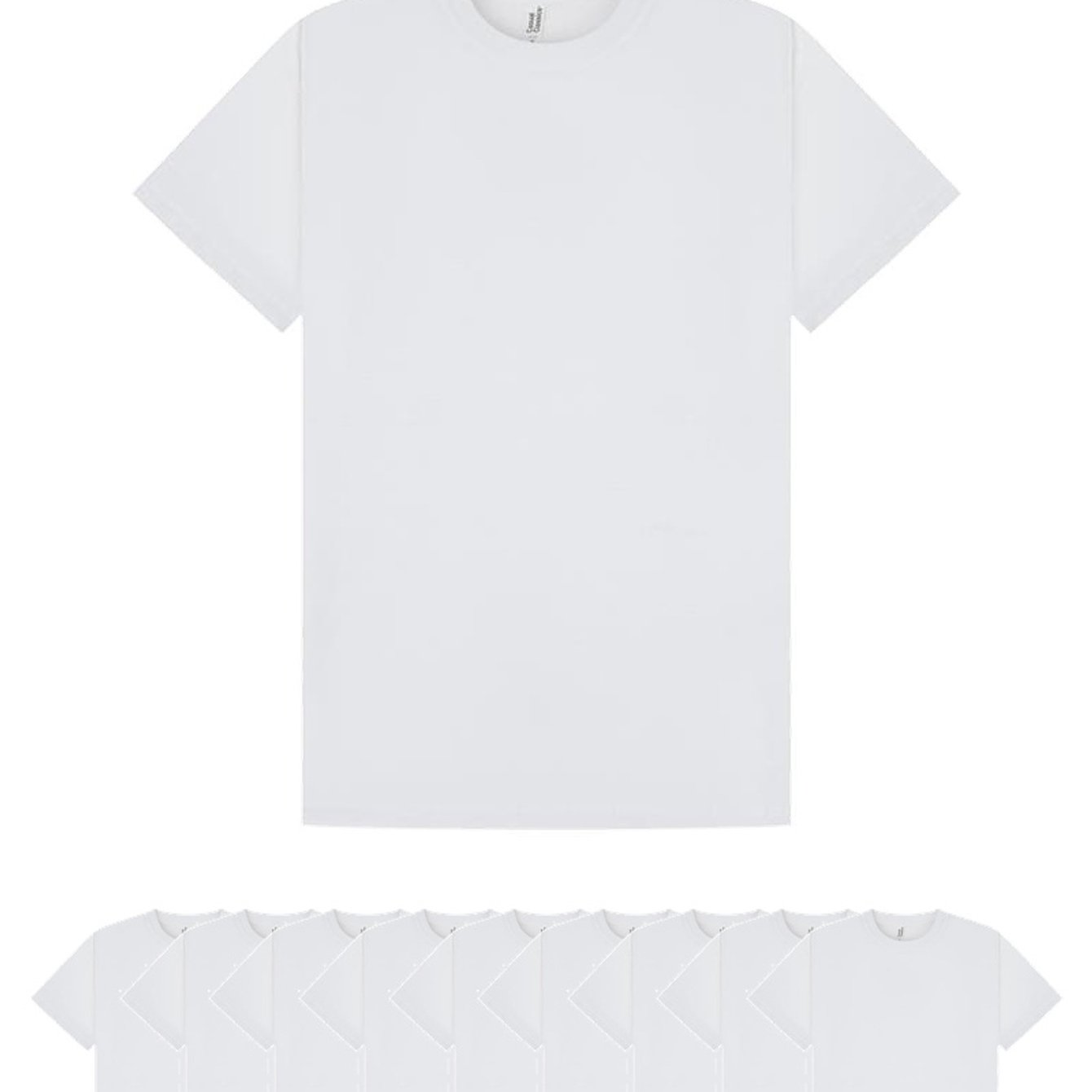 TEMU Casual Classics Cr1300 Pack Of 10 Unisex Regular Fit T Shirt Crew Neck Multipack Everyday Wear Set Versatile Casual Tops Daily Wear Wardrobe