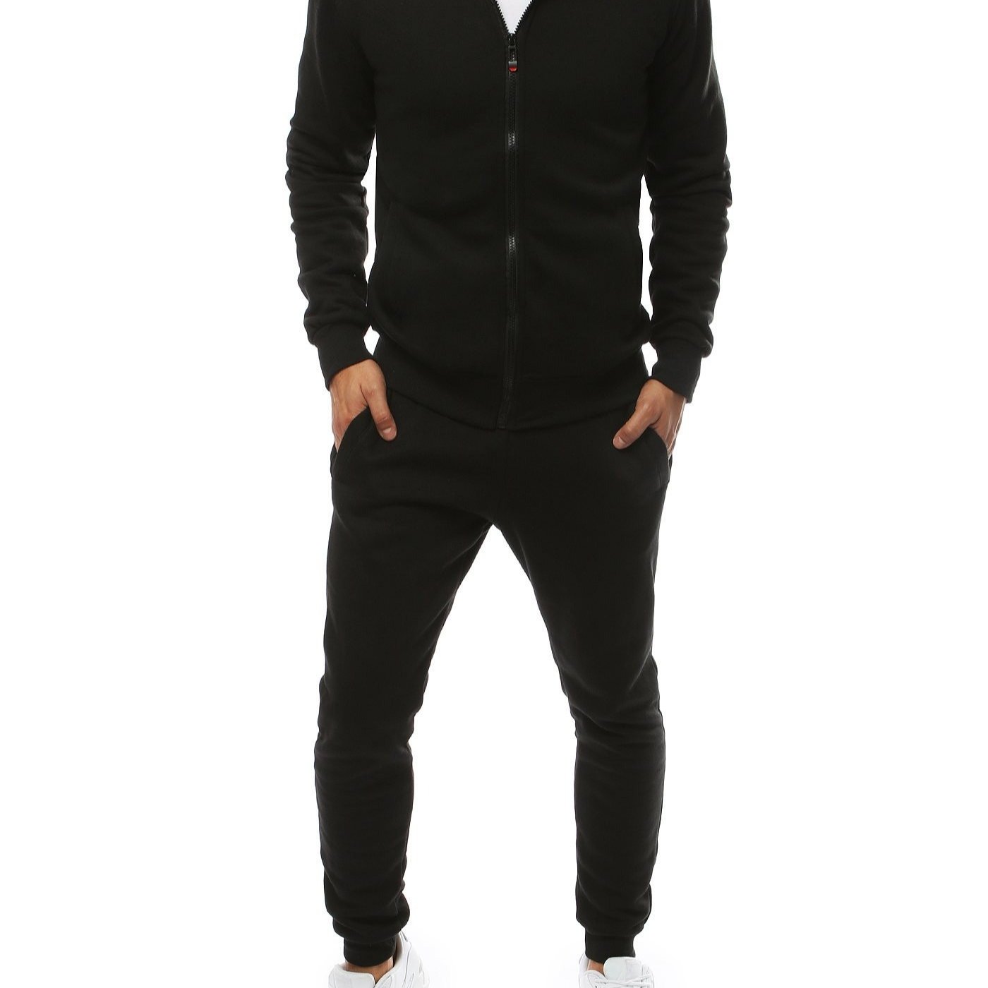 Image of Men'-piece Tracksuit Without A Hood, Zip-up Sweatshirt And Jogger Pants, , Elastic Cuffs, Wear, Sporty Set For Lounging At Home, Training, Or Resting, Casual Set For Men, 0230