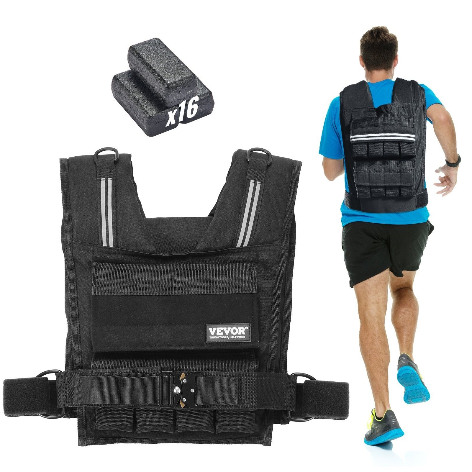 Image of Vevor 35lb Adjustable Weighted Vest For Men Women Strength Training Running