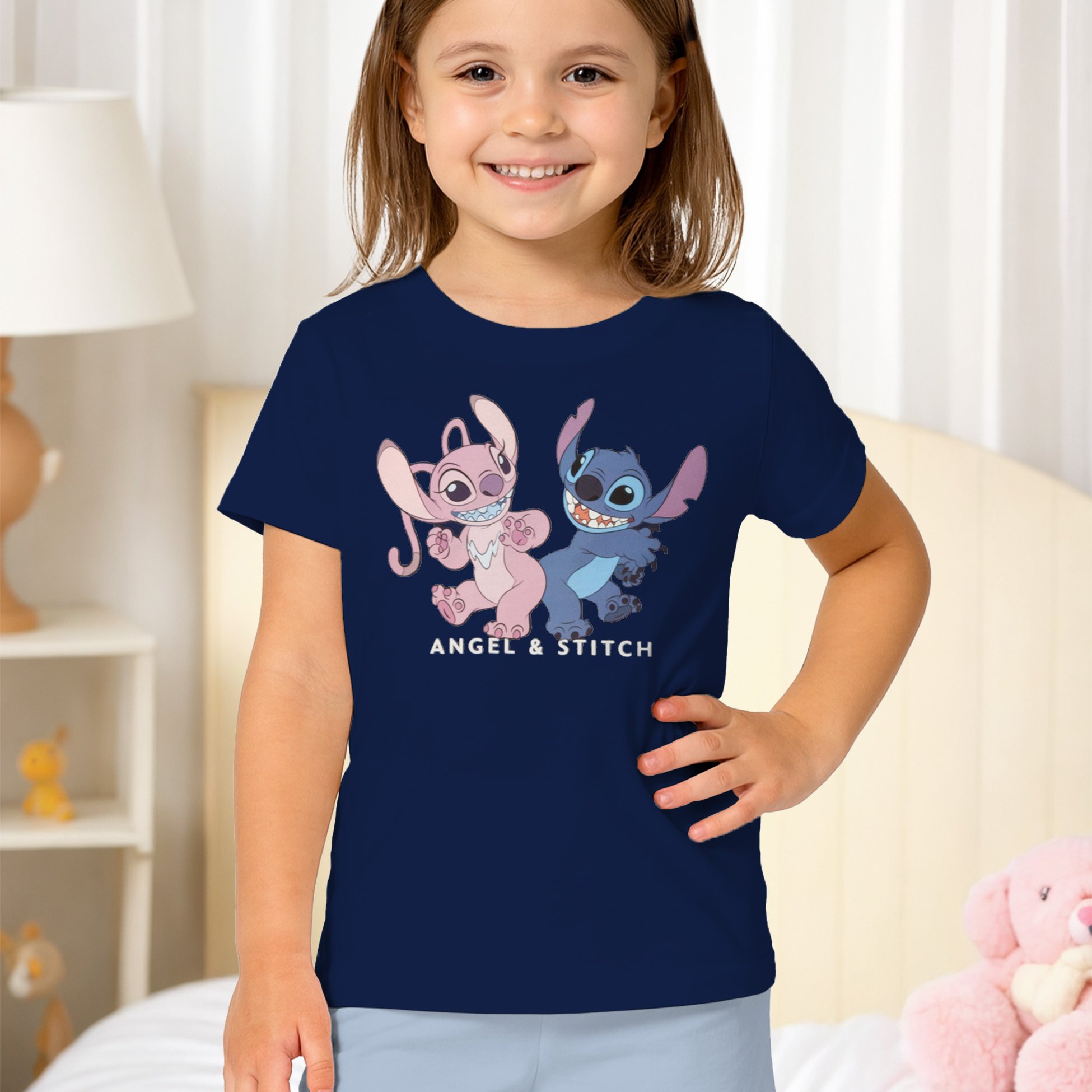 Image of & - & Pajamas For Girls - Children's Short Sleeve Pyjama Set With Pants Blue