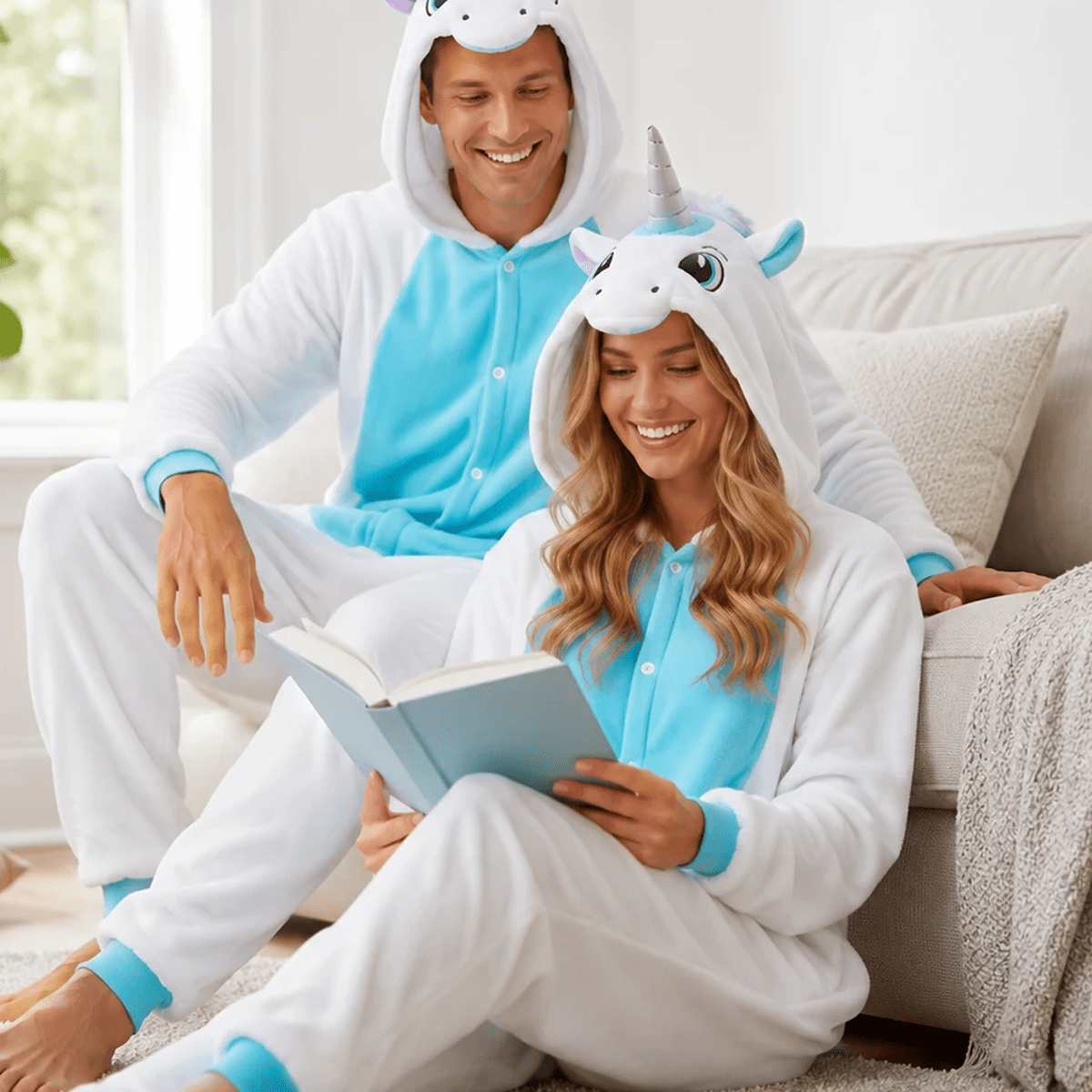 Unicorn Onesie For Adults, Soft Plush With A Hood, Loose Oversized Pajama Jumpsuit For Halloween, Holidays, Pajama Parties, And