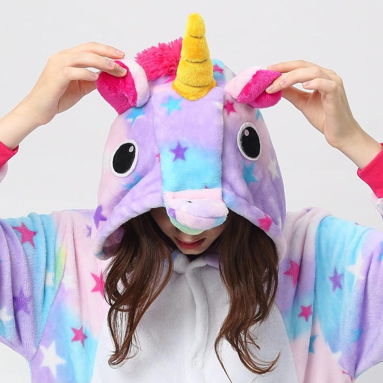 Image of Unicorn Lila-white Costume For Women Men Adults Carnival Halloween Onesie Overall Bodysuit Jumpsuit Carnival Costume Carnival Costume Animal Costumes Plush Costumes