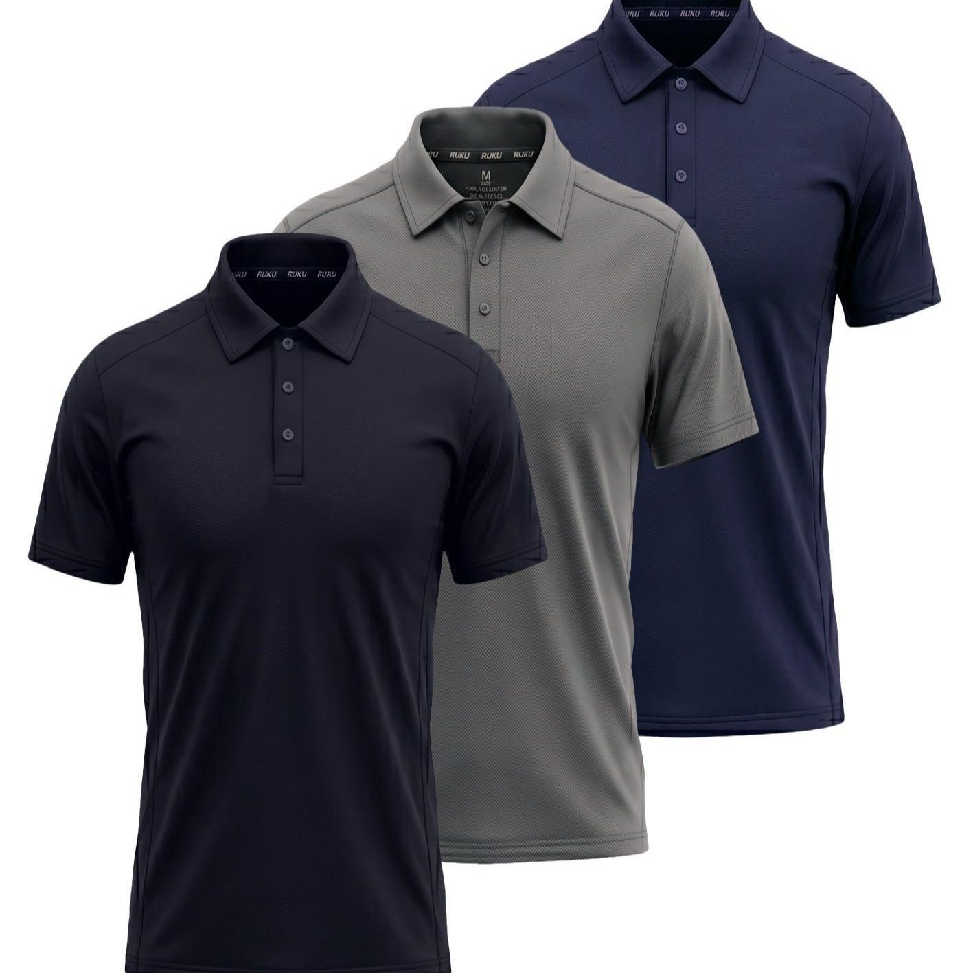 TEMU Men’s Shirts 3 Pack – Quick Dry Breathable Golf & Casual Short Sleeve Performance Tops