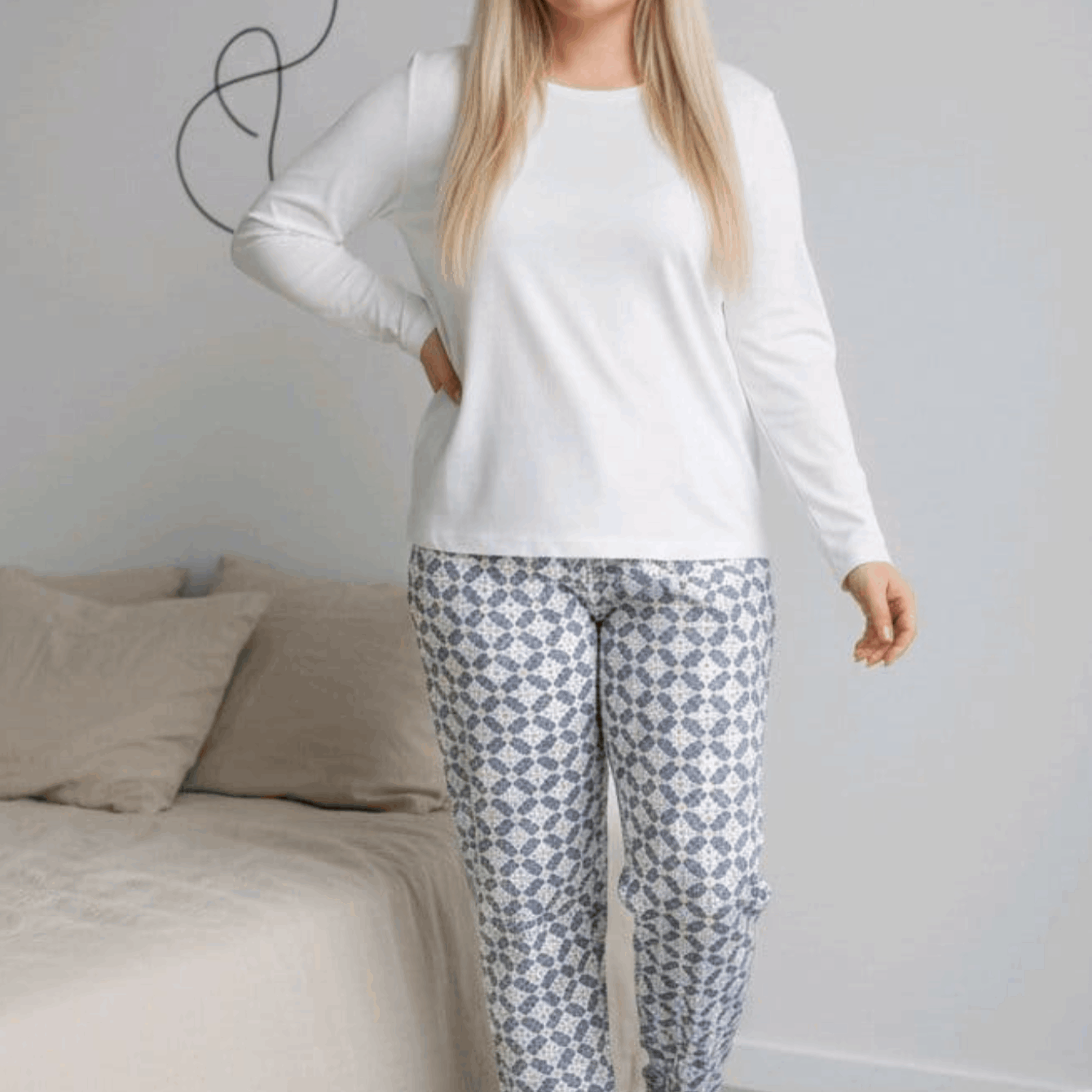 Image of Lightweight Cotton Plus Size Pajama Pants Women 2xl-5xl Soft Breathable Sleep Bottoms Loose Oversized Lounge Pants Elastic Waist Comfortable Nightwear Women