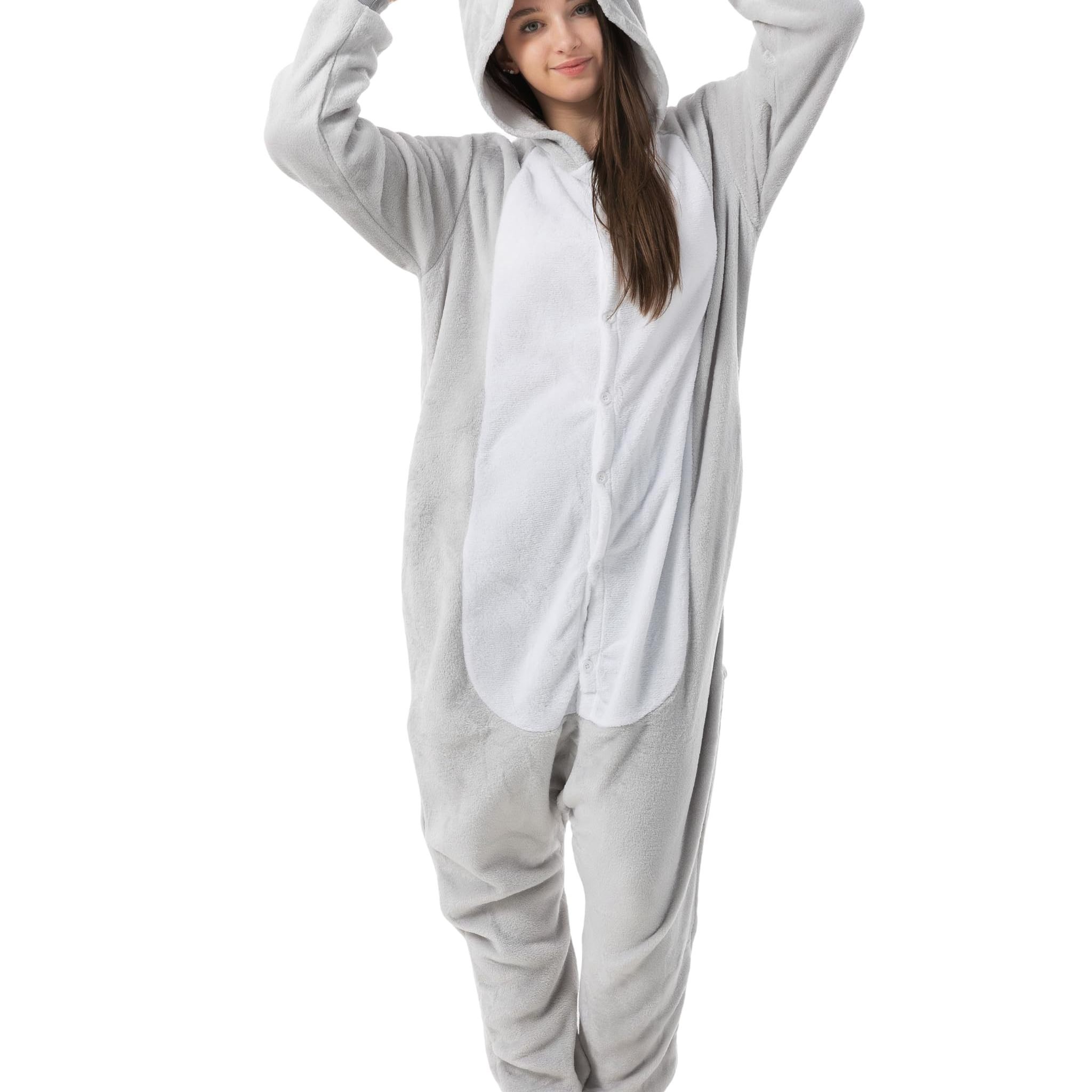 Image of Koala Bear Costume For Women, Men, Adults - Carnival, Halloween, Onesie, Full-body Jumpsuit, , Plush Animal Costume