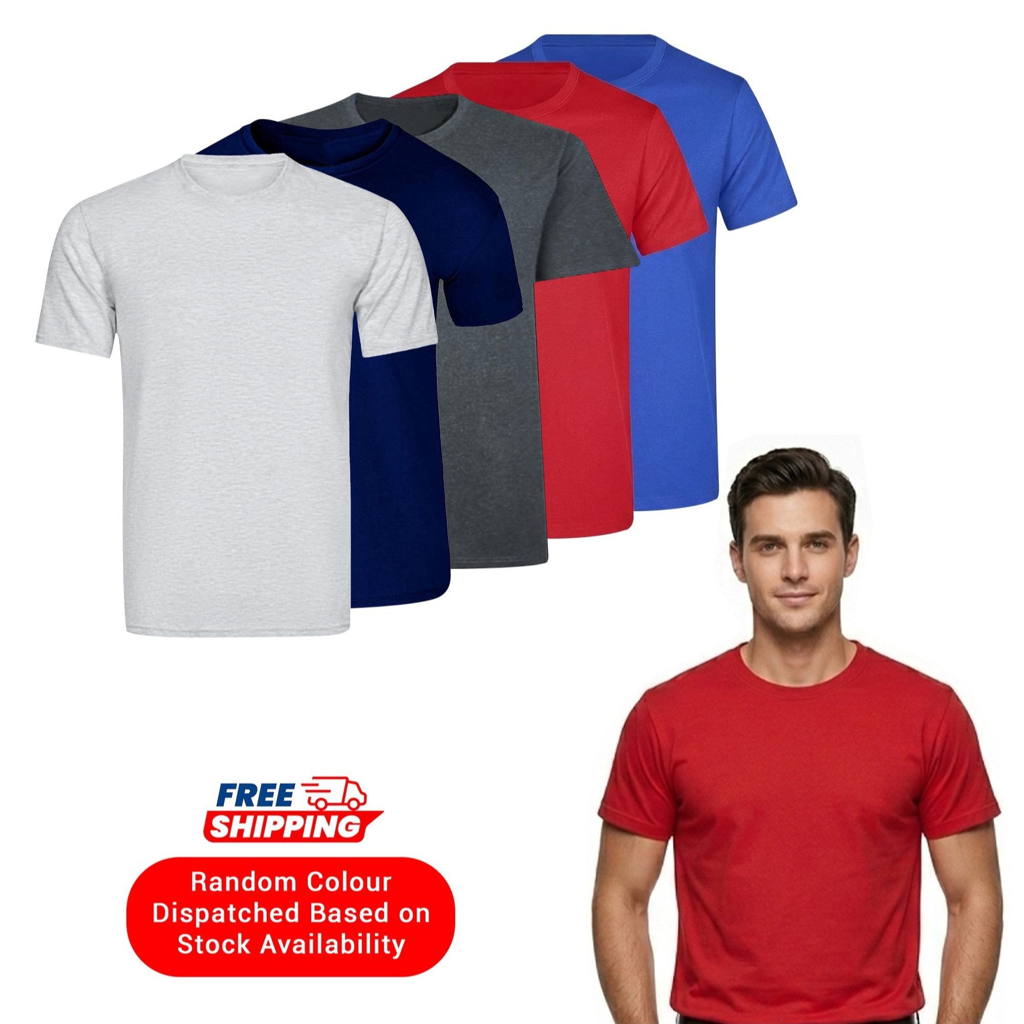 TEMU 5 Pack Random 's T-shirts 100% Cotton Plain Short Sleeve Tee Shirt Top Size Xs To 3xl