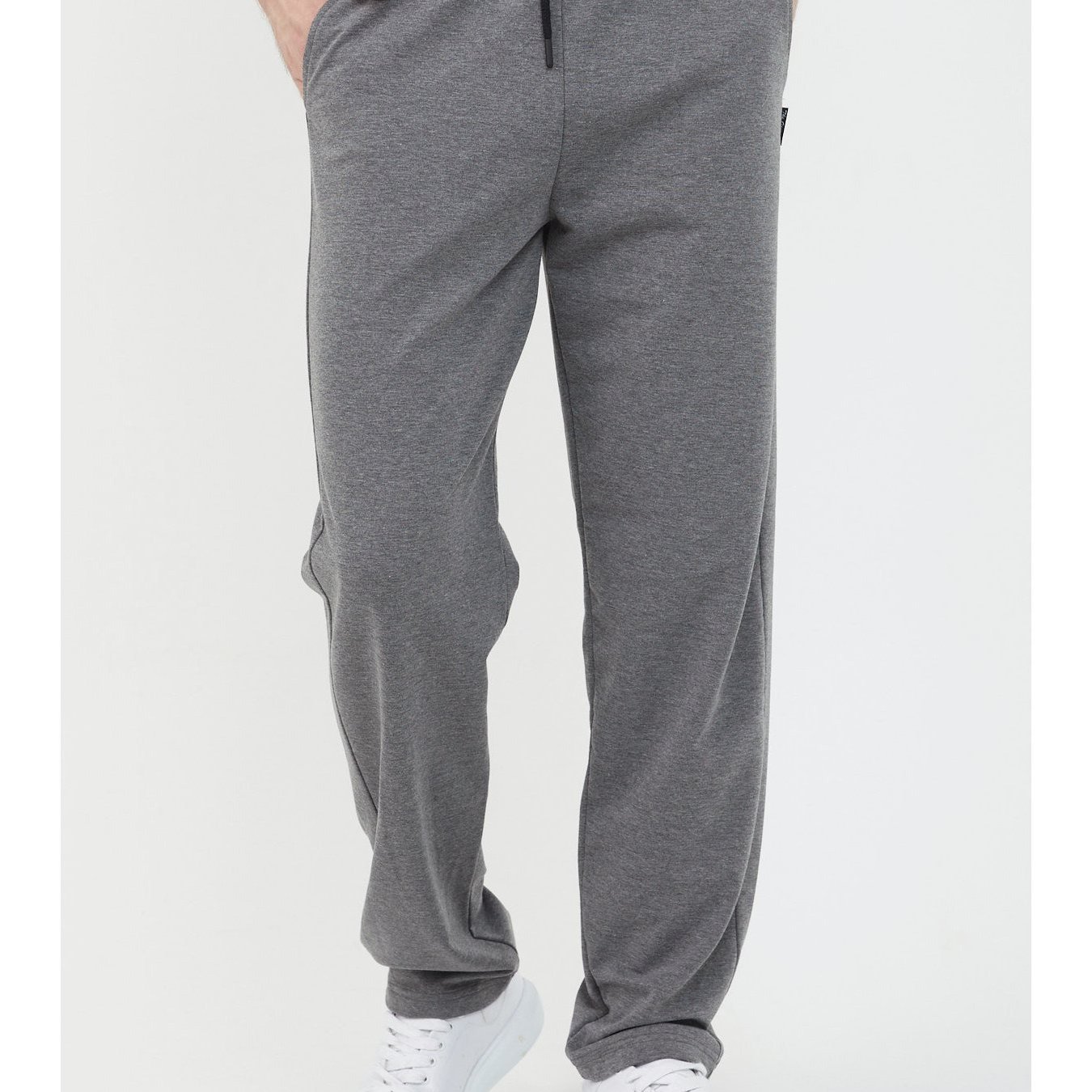 TEMU Men's Lightweight Cotton Blend Straight Leg Joggers - Breathable Sweatpants With Elastic Waist & Drawstring, Casual Sports Trousers For Gym,