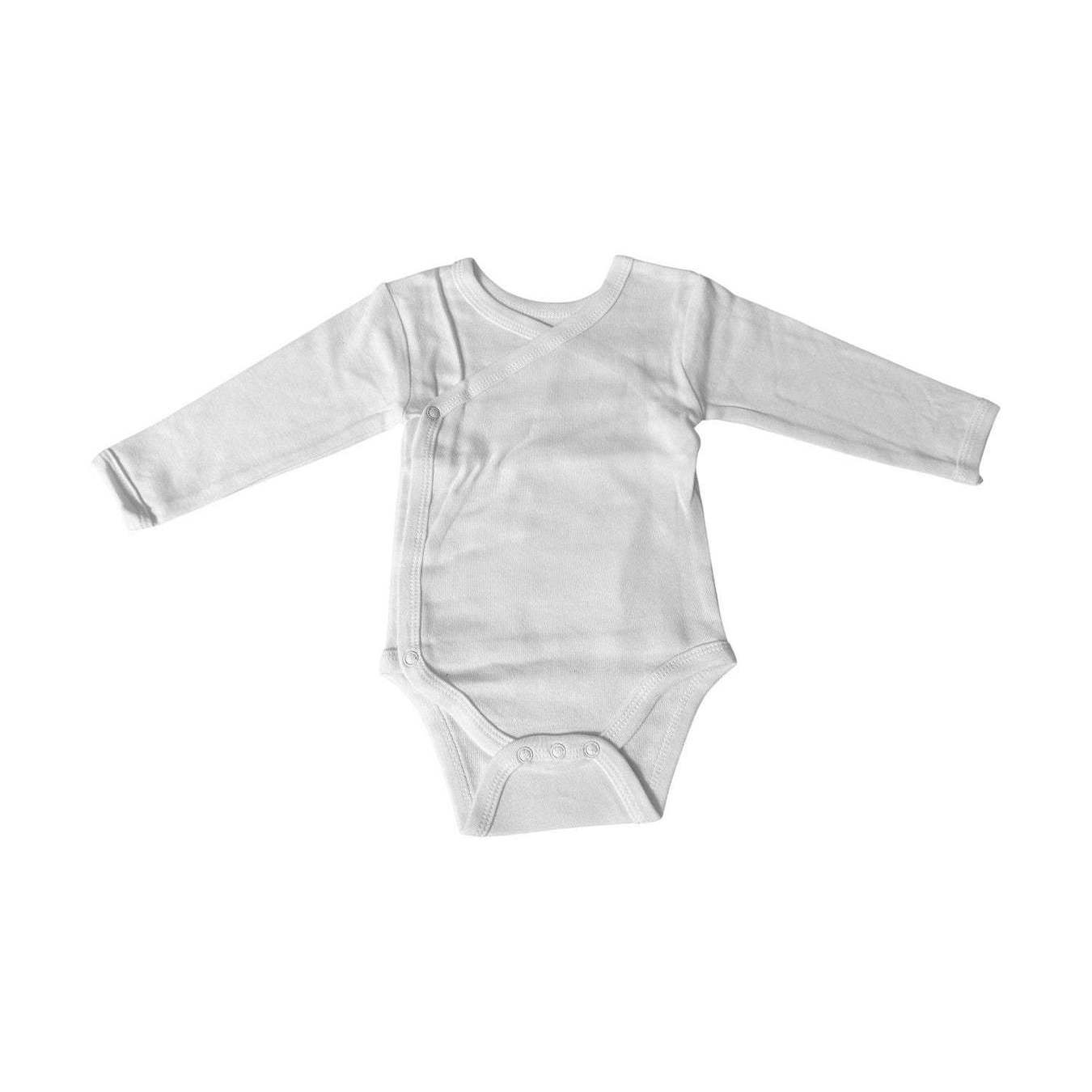 Image of Newborn Bodysuit Long Sleeve " Baby Long Sleeve Bodysuit White " Wrap Bodysuit 3 Pack " Sleepsuit / Romper