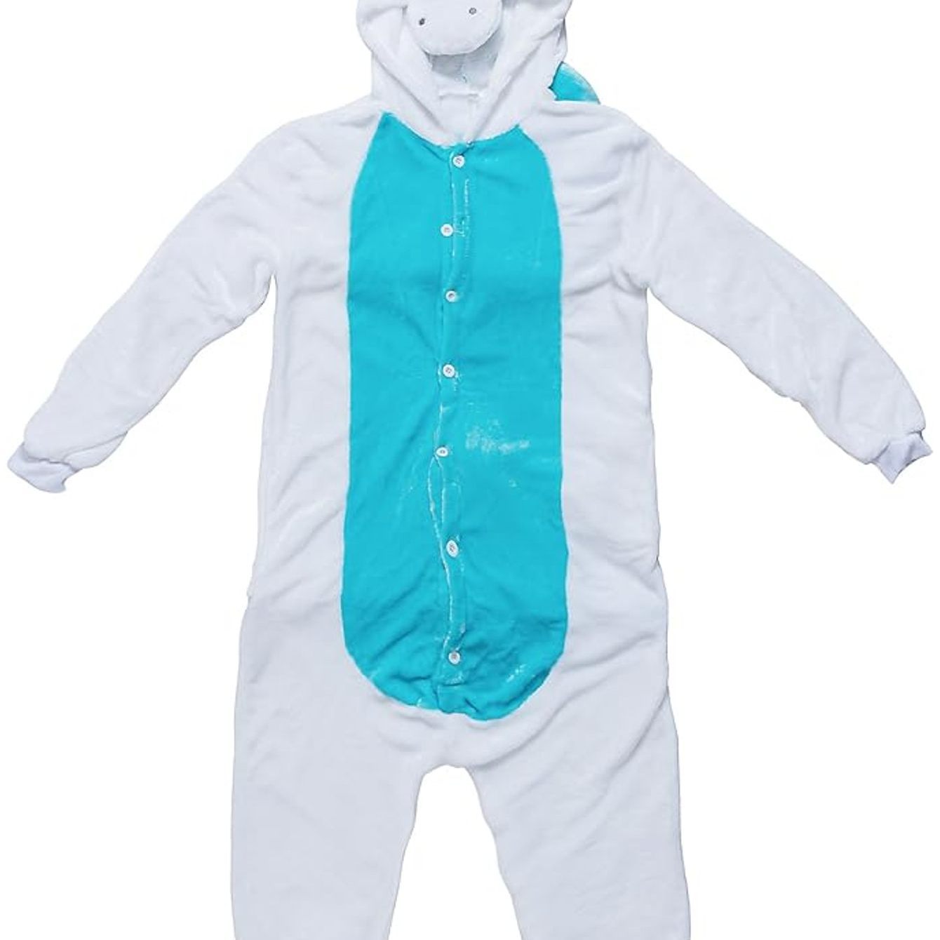 Image of Unicorn White-blue Costume For Women Men Adults Carnival Halloween Onesie Full-body Suit Jumpsuit Carnival Costume Costume Animal Costumes Plush Costumes