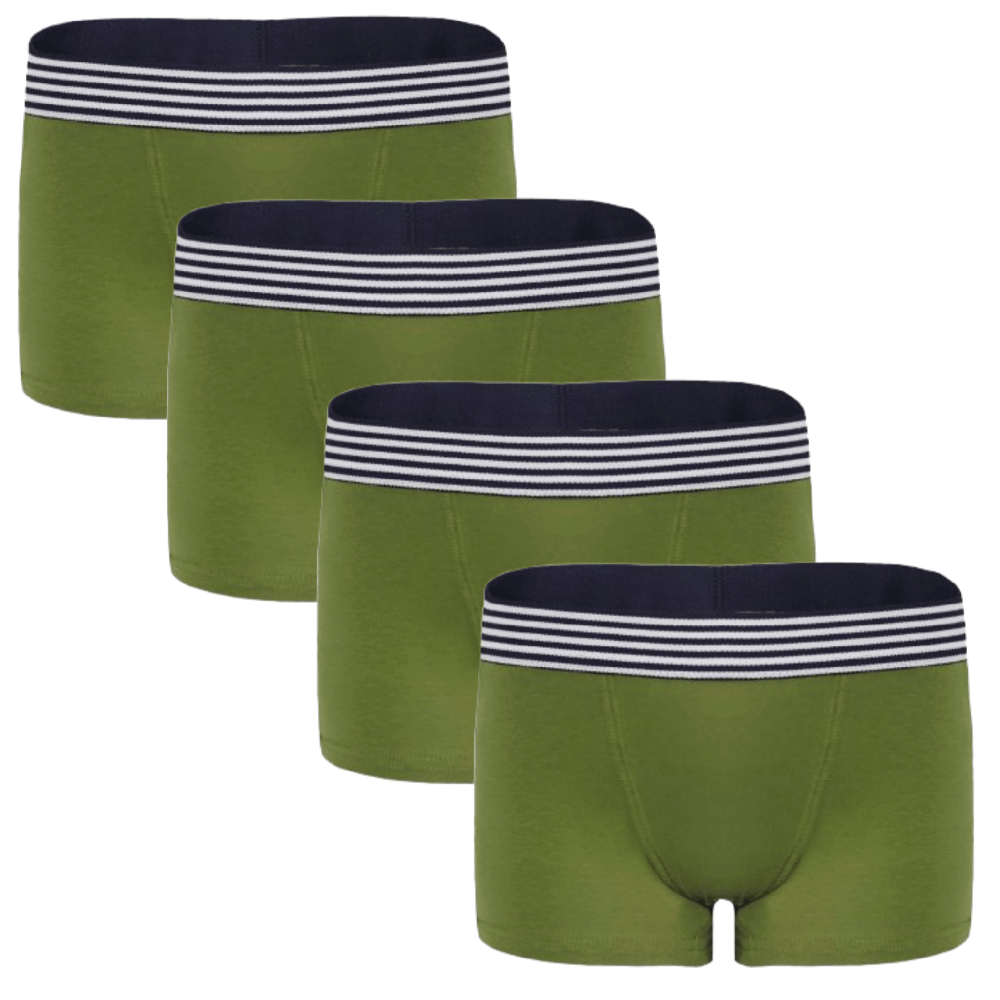 Image of 4-pack Boys' Boxer Shorts, Olive Green, High-quality And Comfortable Cotton Blend