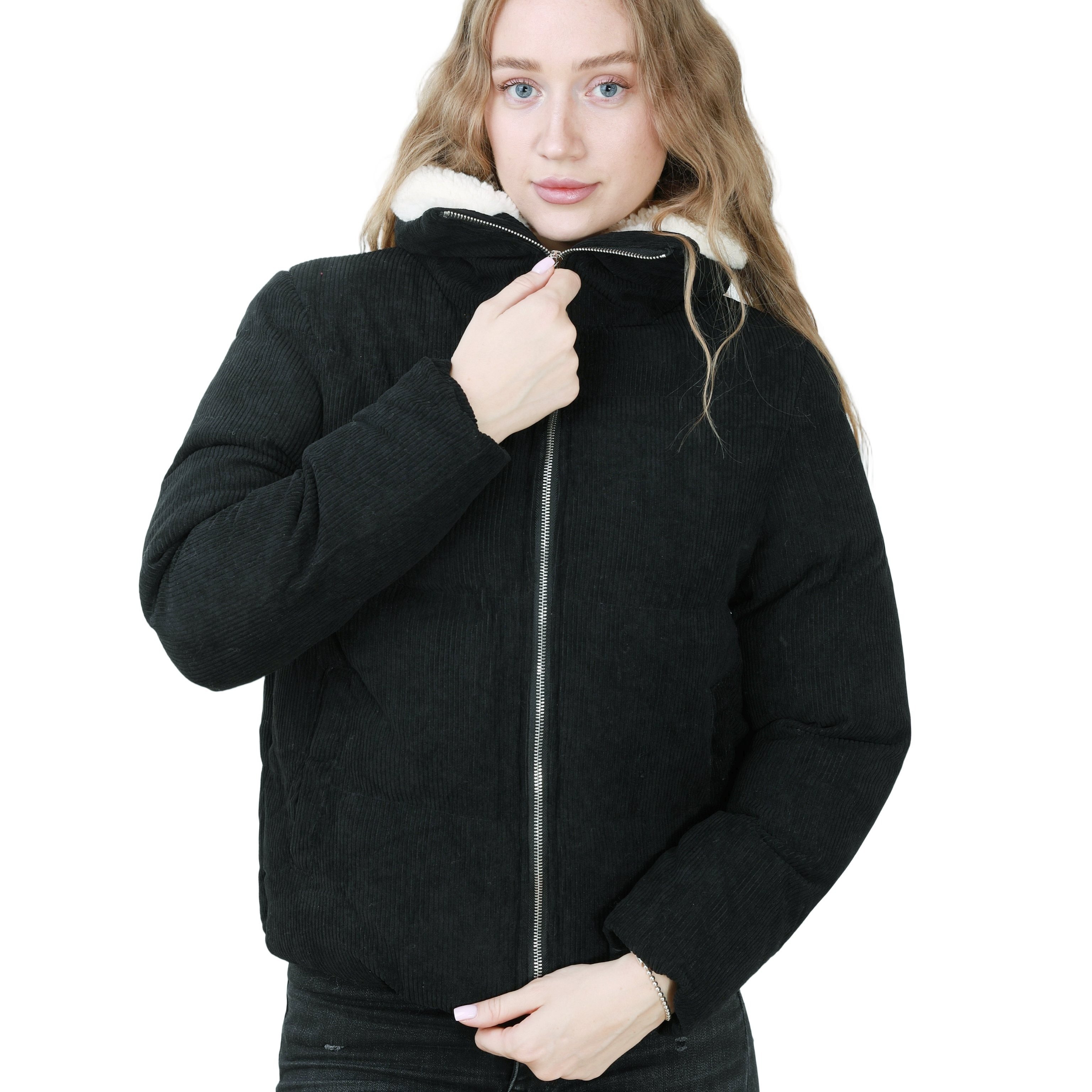 Women's Insulated Winter Jacket, Warm Stylish Oversized Hoodless Coat, Fashionable Winter Jacket, Casual Jacket With Soft Trim
