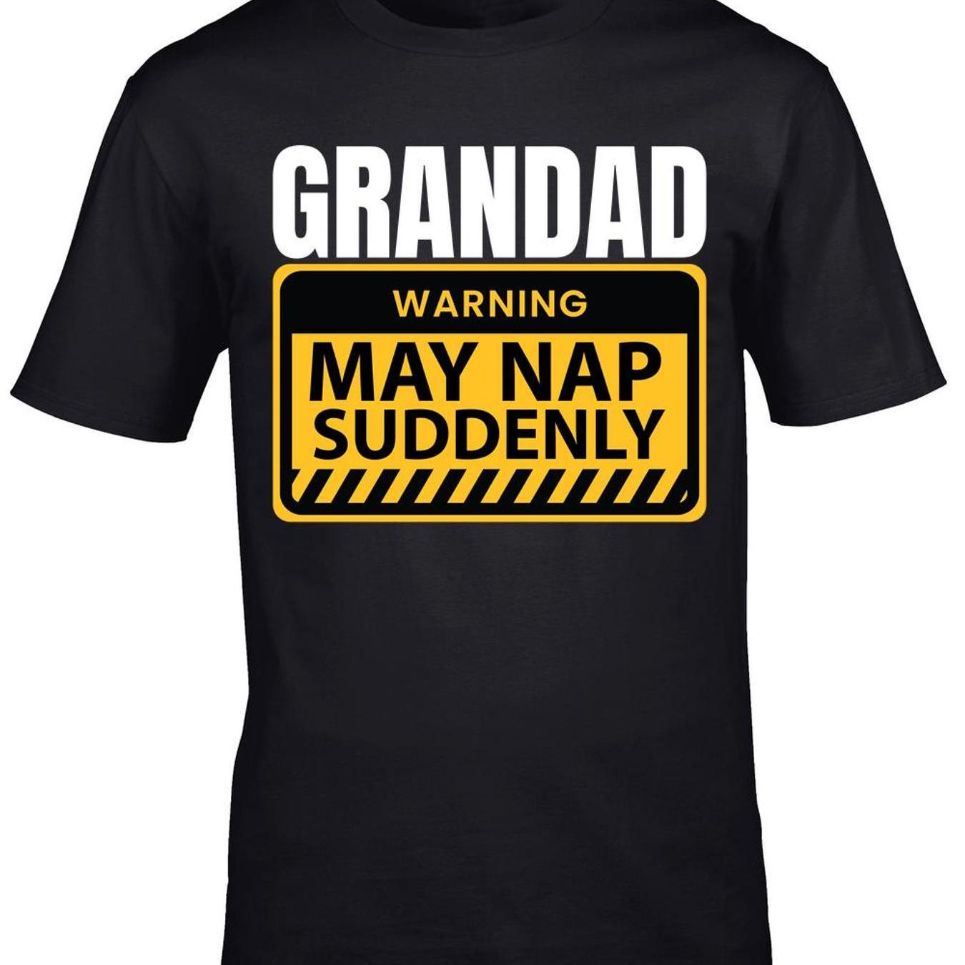 TEMU Hippowarehouse Grandad Warning May Nap Suddenly Unisex T-shirt, Gift For Him, Gift For Her, Birthday Present, Funny Top, Cotton Regular Fit Tee