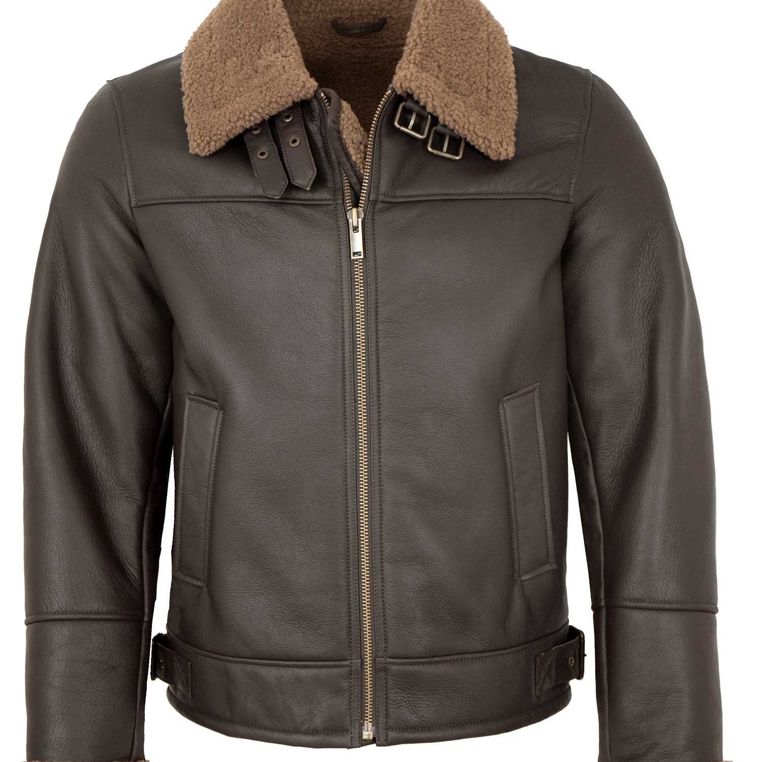 Men's Lambskin Jacket Genuine Leather Lambskin Brown Jacket