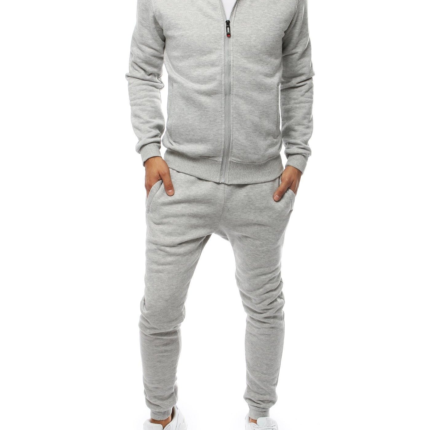 Men'-piece Tracksuit Without A Hood, Zip-up Sweatshirt And Jogger Pants, , Elastic Cuffs, Wear, Sporty Set For Lounging At Home, Training, Or Resting, Casual Set For Men, 0230