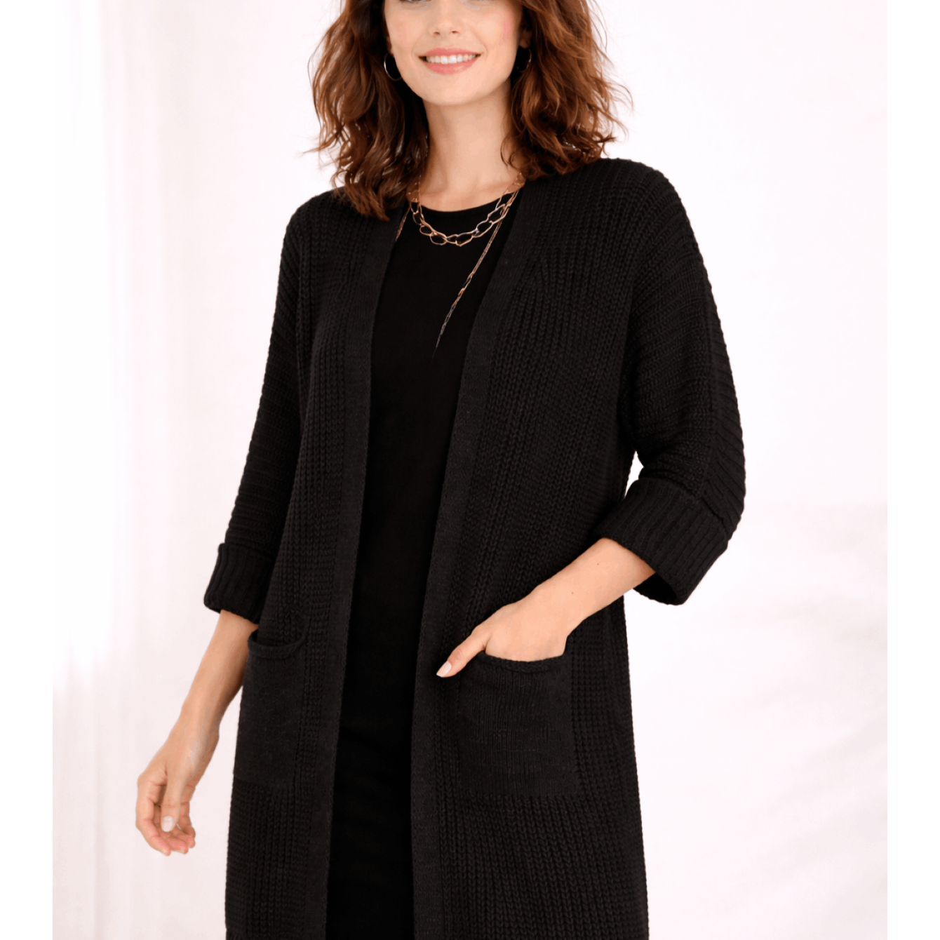 Women's Knitted Cardigan, Basic Knit Cardigan For Spring, Autumn, Winter, Everyday, Office, Leisure, Elegant Cardigan