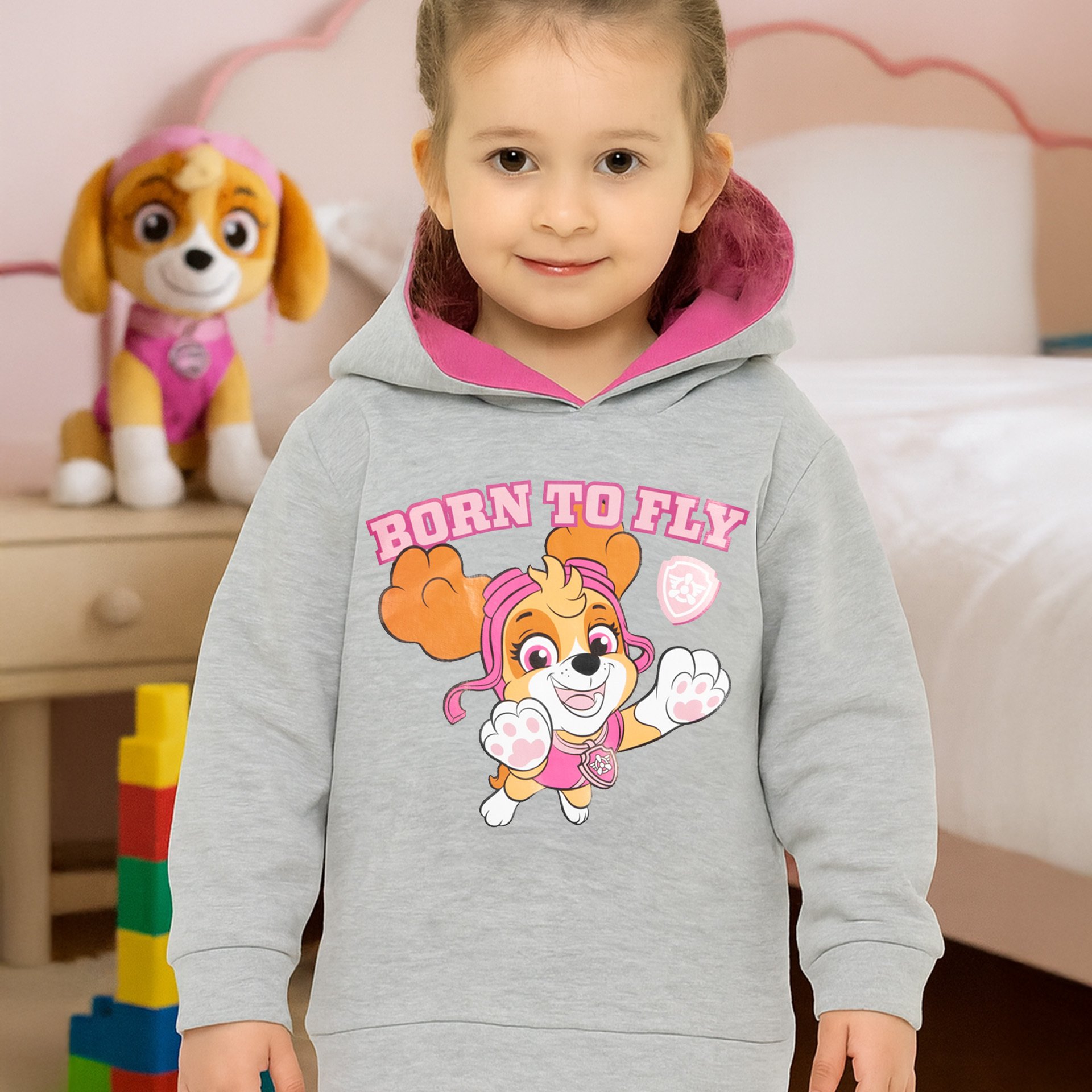 Image of Hoodie For Girls - Kids Hooded Pullover Sweater Gray
