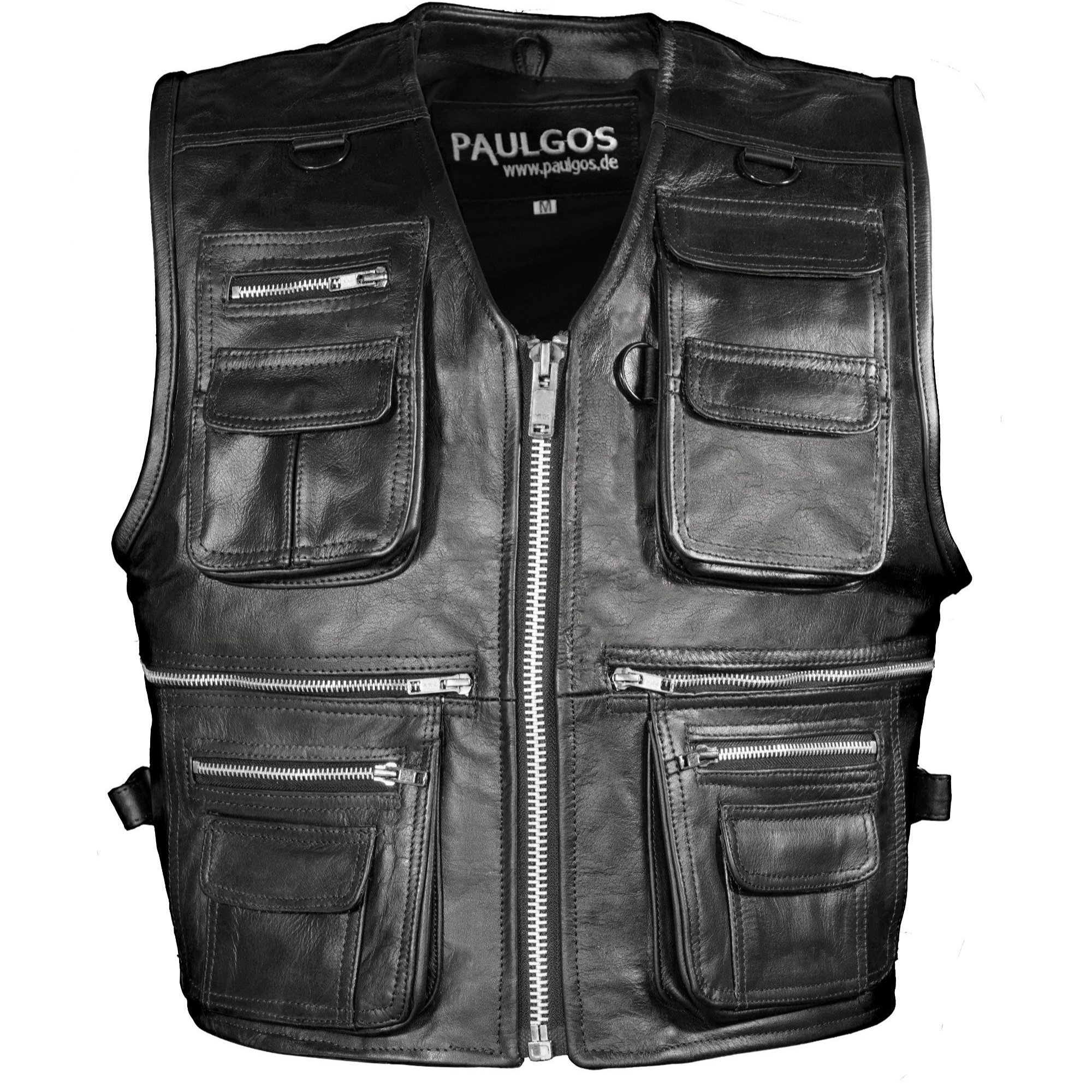 Paulgos Leather Jacket Biker Jacket Chopper Jacket Leather - Bw11