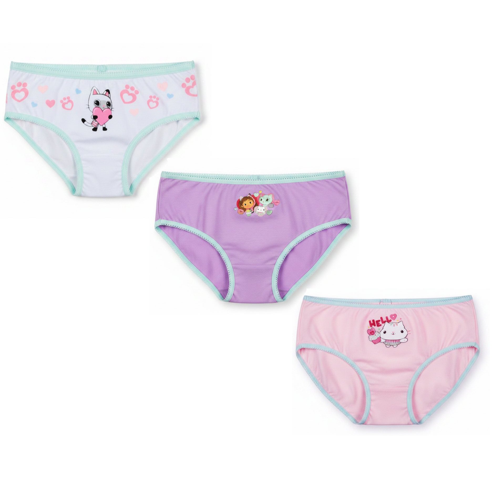 Gabby's Dollhouse Little Girl's Underwear Set/3pcs Material: : 100%