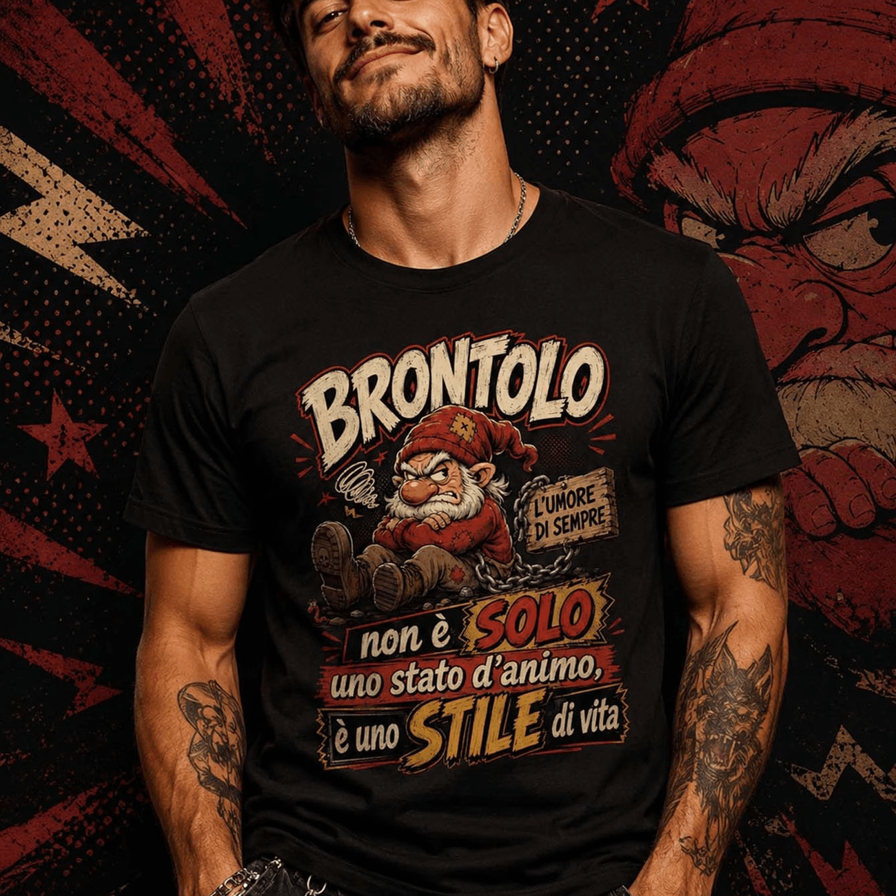 TEMU T��shirt da il nano scontroso con stampa di citazione italiana, maniche corte casual, per l'abbigliamento , ottima idea regalo