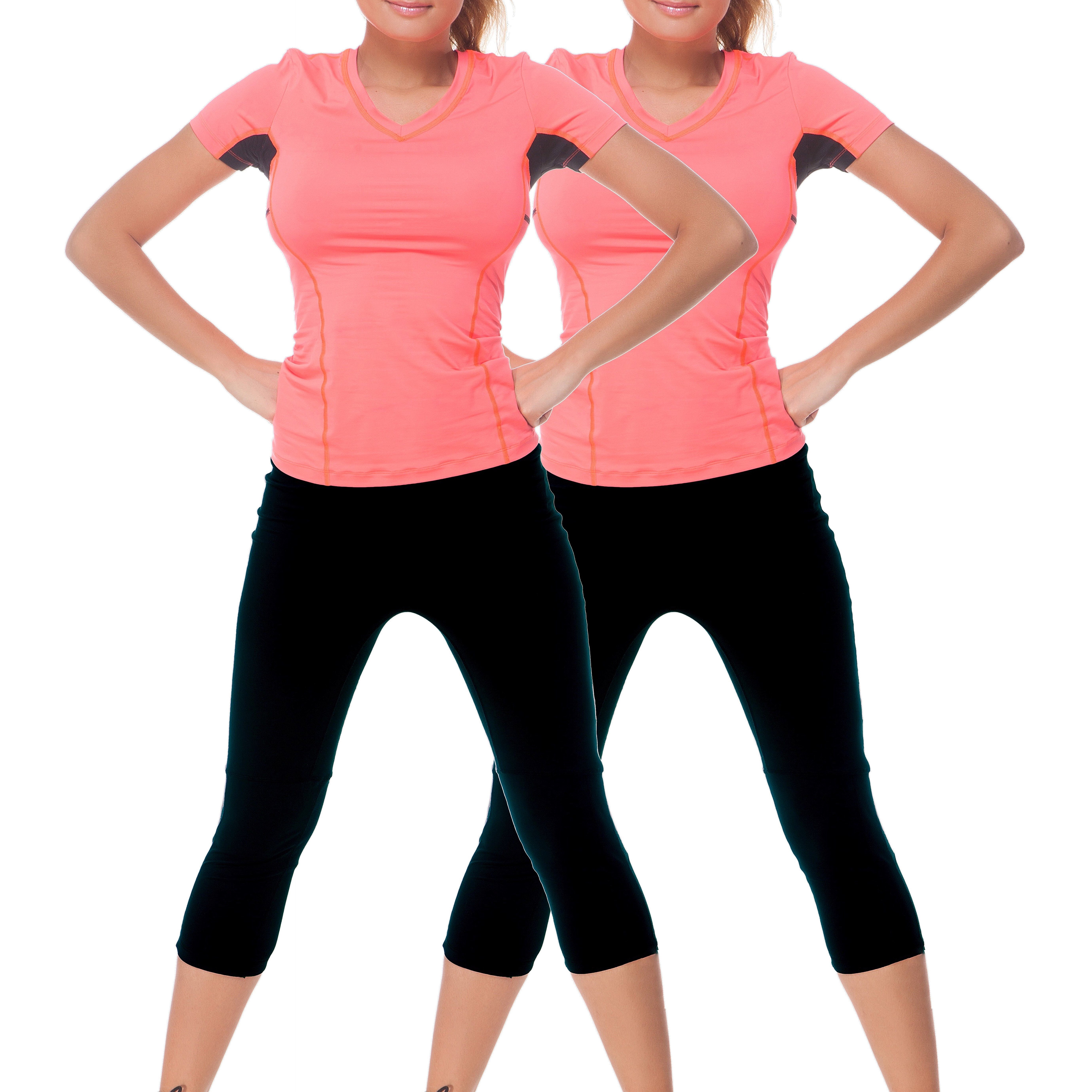 Image of 2-pack Black, Opaque Capri Leggings 3/4 - Ideal For Casual Or Sport, Sizes S To Xxl (36/38 To 50/52)