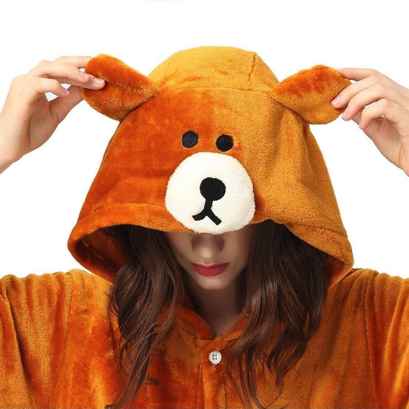 Image of Teddy Bear Bear Bear Costume For Women Men Adults Men Women Carnival Halloween Onesie Overall Body Suit Jumpsuit Carnival Costume Costume Animal Costumes Plush Costumes