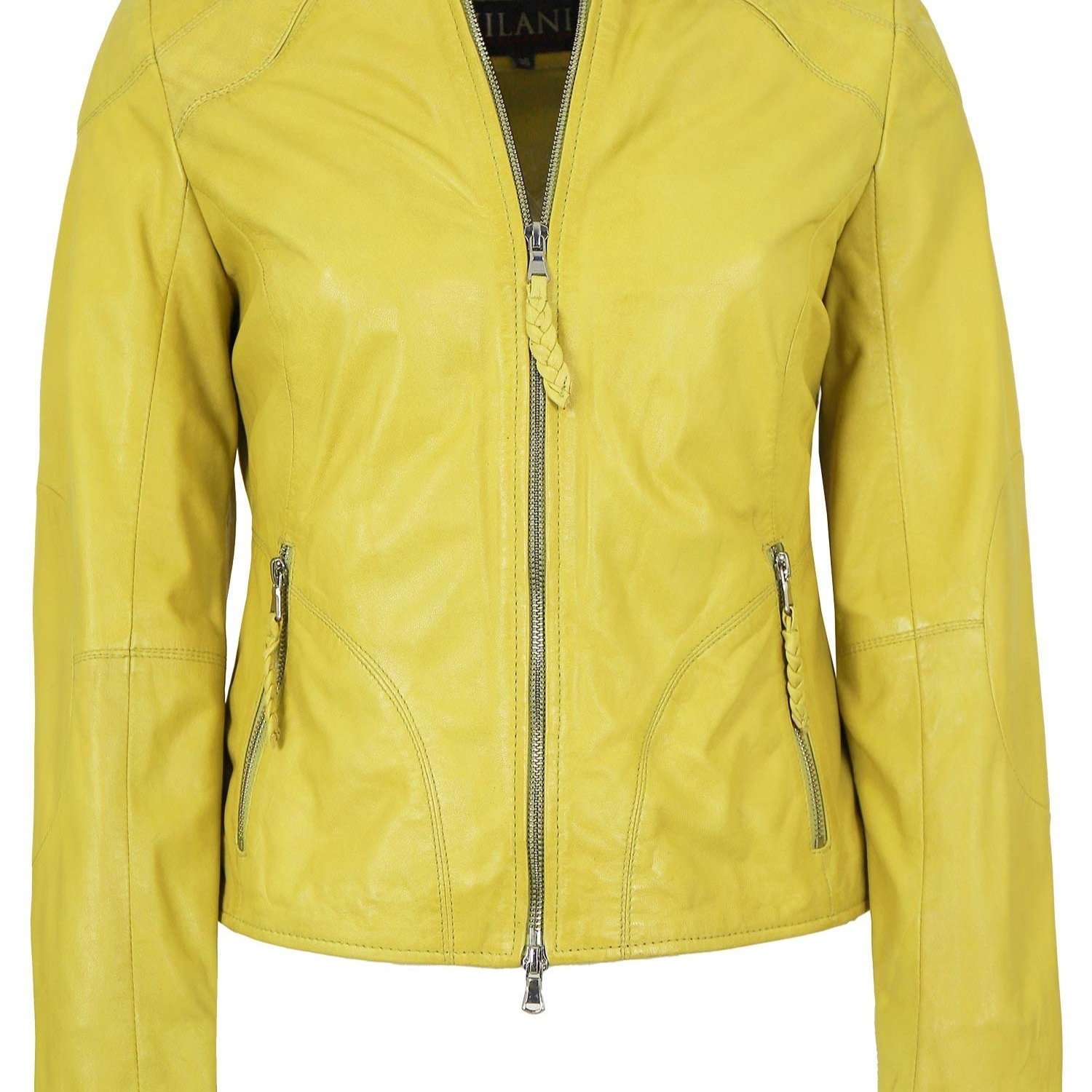 Women's Leather Jacket Lamb Yellow