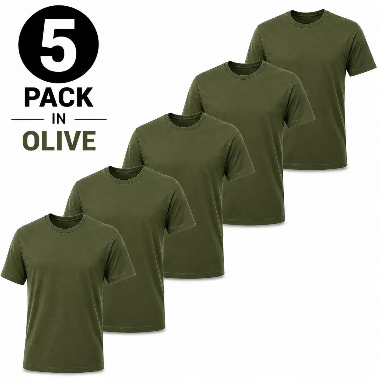 TEMU 5 Pack Mens Plain T-shirts Super Soft 100% Cotton Lightweight Breathable Solid Short Sleeves Durable Fit And Daily Casual Tee Crew Neck Suitable