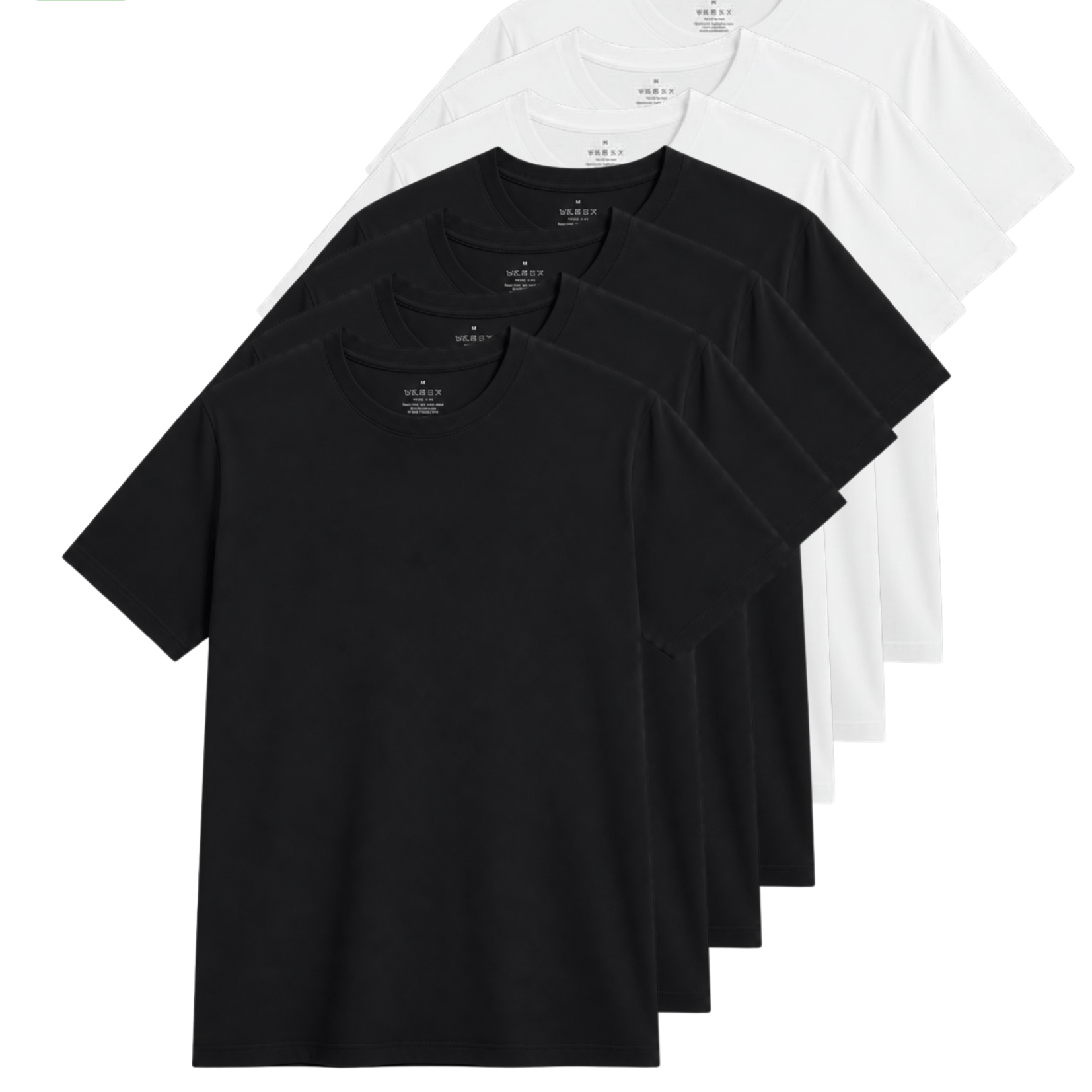 TEMU Set Of 7 Unisex 100% Cotton T-shirts – Mixed Colors White And Black, Soft And Breathable, Regular Fit
