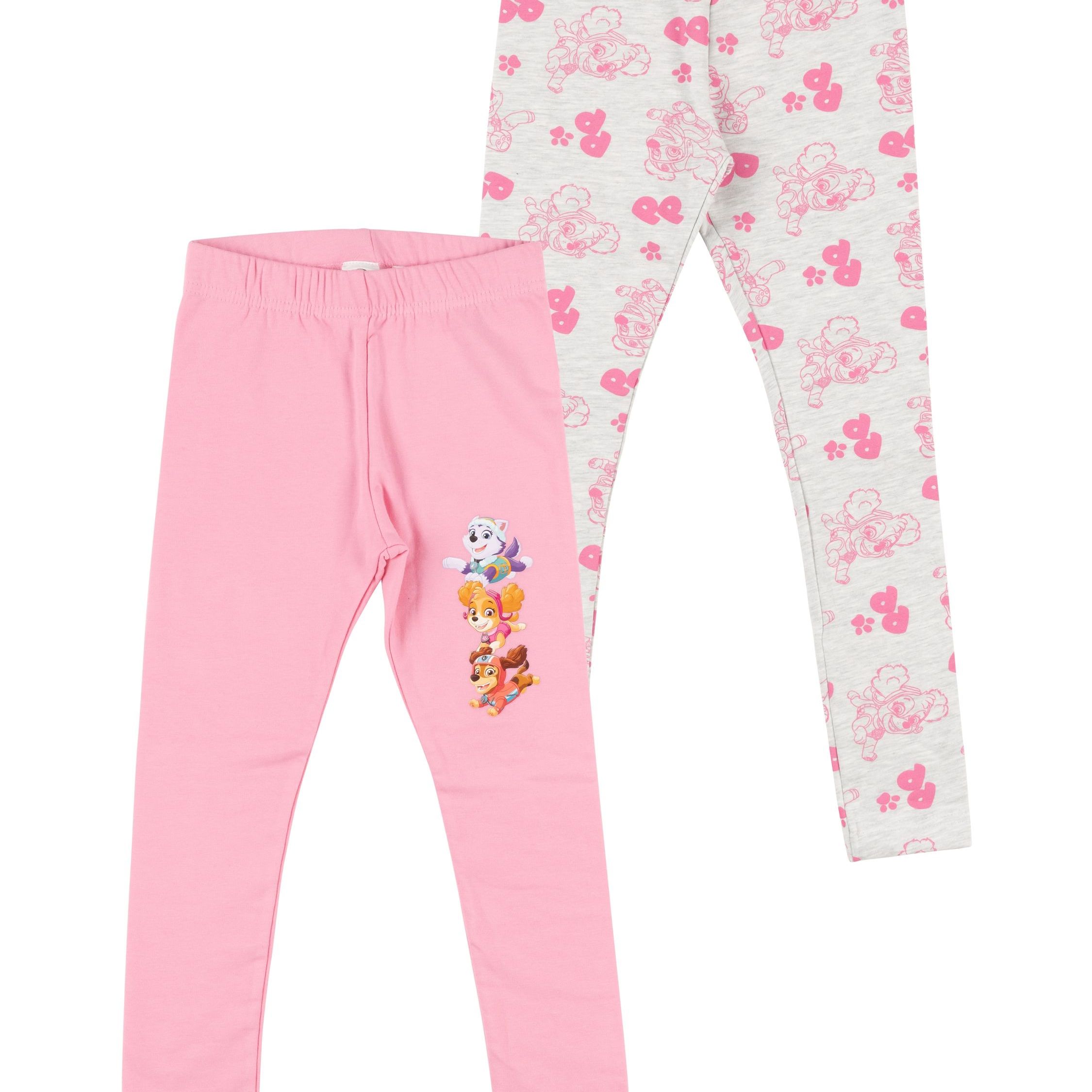 Image of Leggings For Girls Kids Leggings Pants Girls Pants Sports Pants Grey/pink (2-pack)