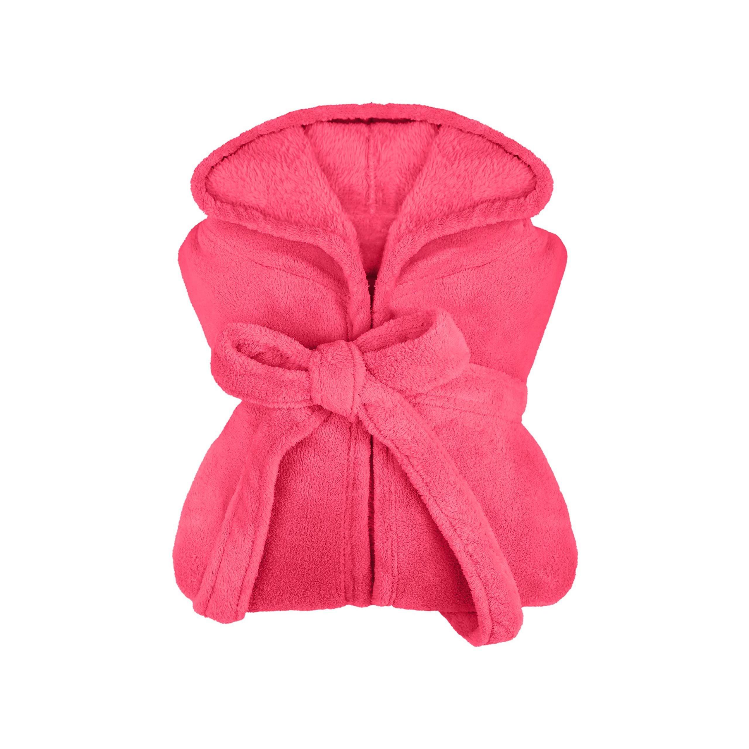 Bathrobe Morning Gown, With Hood For , Cozy Fleece, Knee-length With Belt, Fluffy & Soft, For Sauna Bath At Home, Loungewear