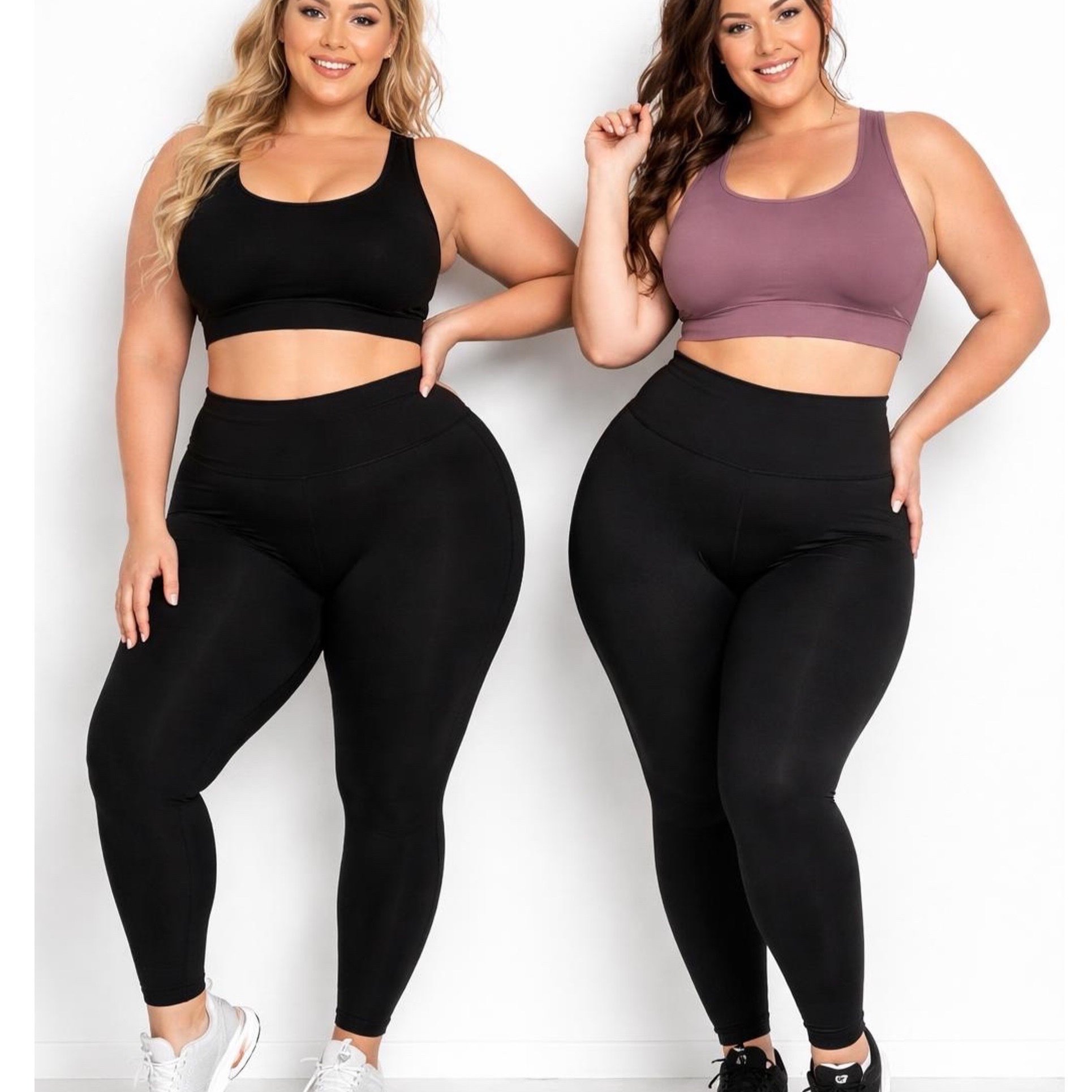 Image of 2-pack | Black, Opaque Cotton Leggings | Long | Oversize | Ideal For Casual Or Sports | Size 3xl (54/56)