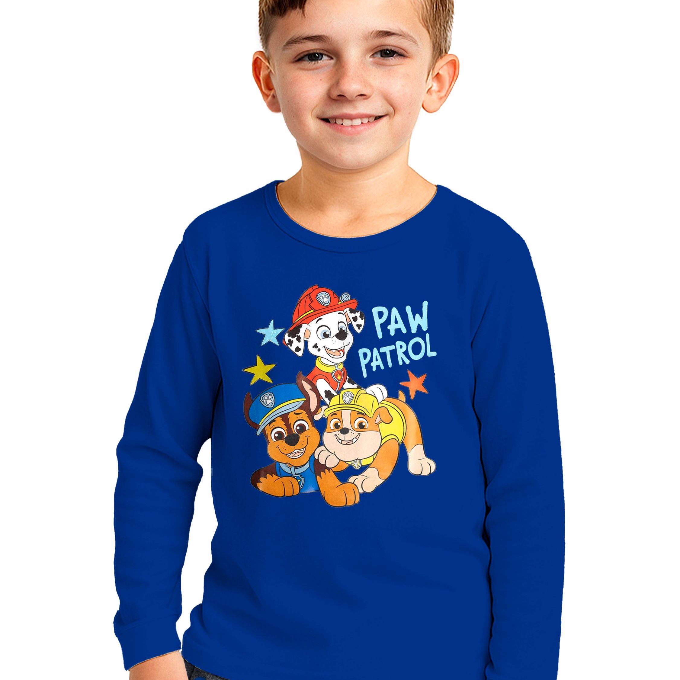 Pajamas For Boys - Paws Kids Pyjama Set Long Sleeve Top With Pants Blue/grey