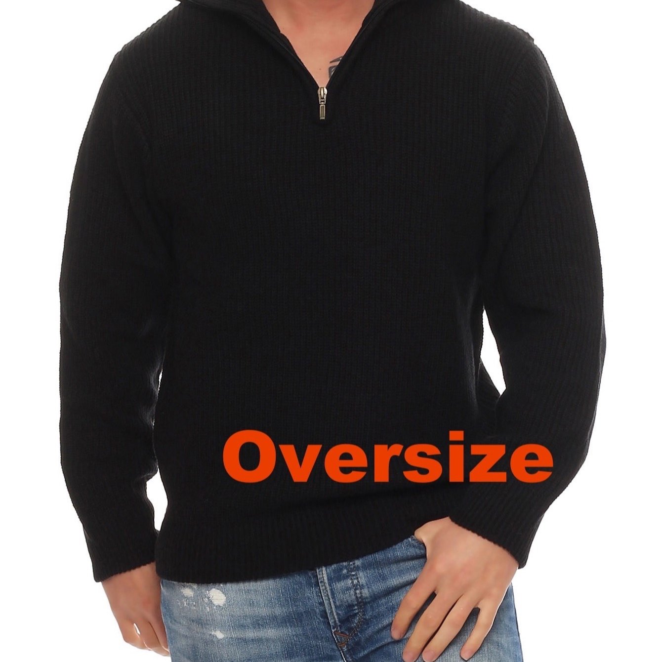 Image of Work Sweater Made Of Shear Wool, Plus Size, Oversize, , , Knitted Sweater, , Plus Size, Warm, Zip-up Sweater, Outdoor, Cuff, Autumn/winter Clothing, Long Sleeves, Stretchy 4xl, 5xl, 6xl, 7xl, 8xl, 9xl