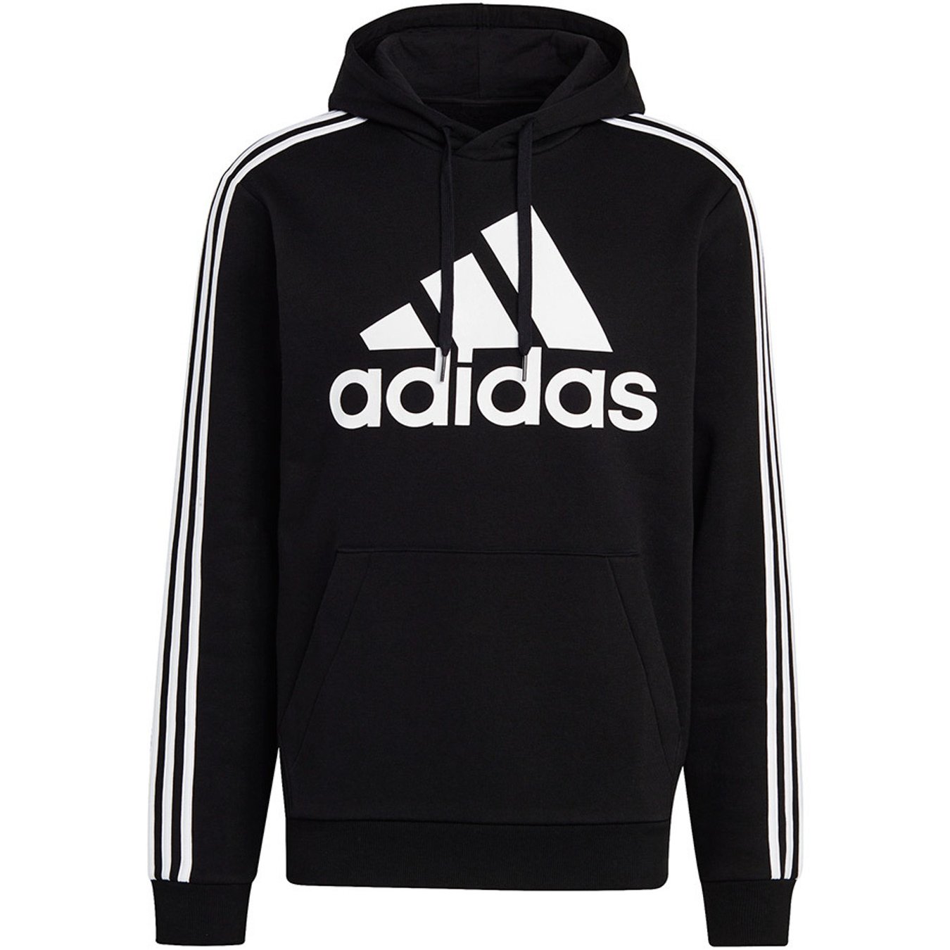 Image of Essentials Hoodie H14641 Black Men's Hooded Sweatshirt, Sporty Cotton Everyday Kangaroo Pocket Hoodie, Comfortable Warm Casual Wear With Adjustable Hood For Activity