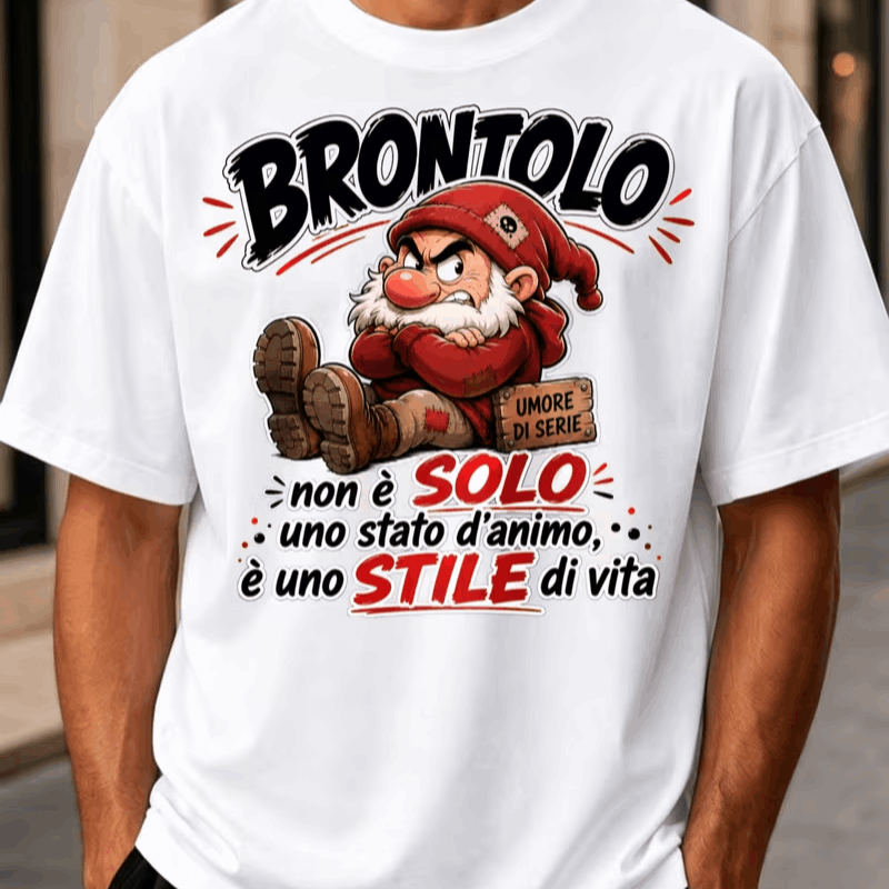 TEMU T��shirt umoristica da con nano scontroso "Non 癡 solo uno stato d'animo, 癡 uno stile di vita" con personaggio seduto rossov