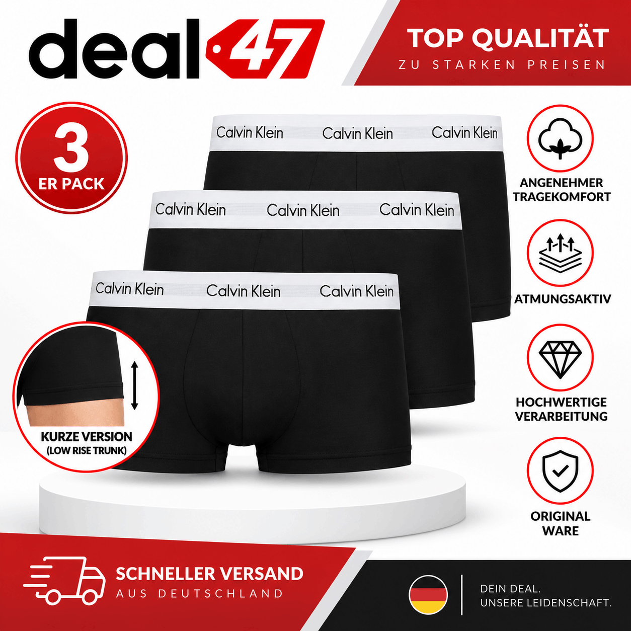Image of Calvin Klein 3-pack Stretch Boxer Shorts