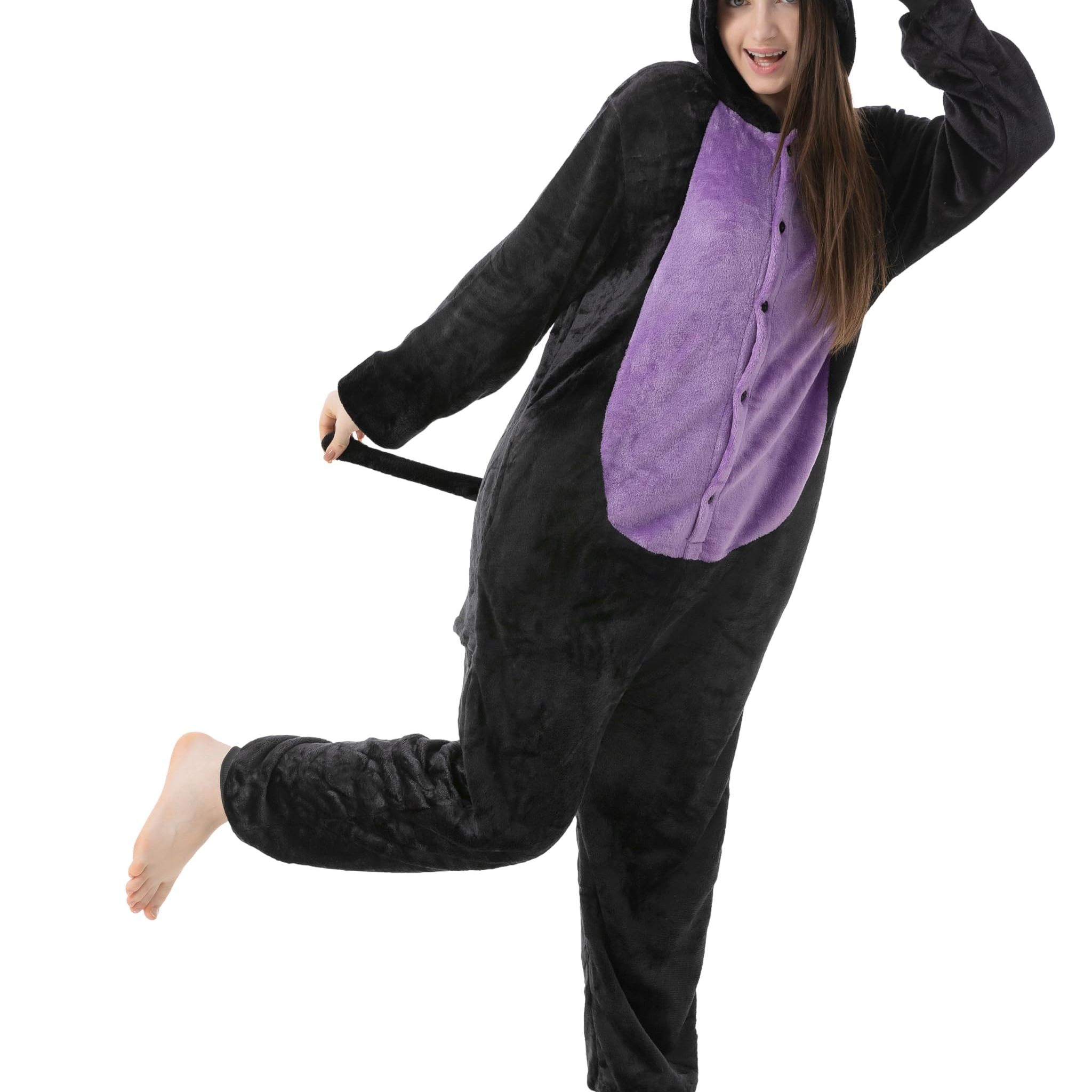 Black Cat Costume For Men, Women, And Adults - Carnival, Halloween, Onesie Jumpsuit, Full-body Plush Costume
