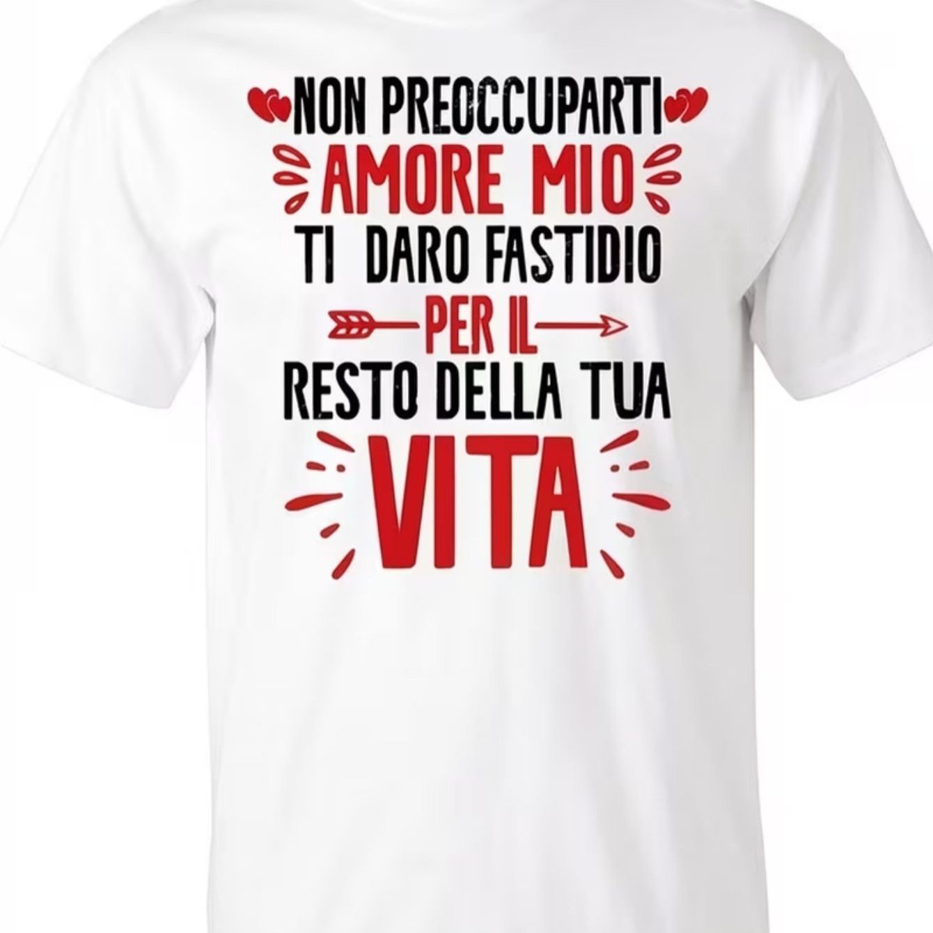 TEMU Sanalentin Magliette per con Stampa di Amore in e , T-shirt Casual per Coppie, Ideali come Regalo per Anniversario e San, Lavabili in Lavatrice,