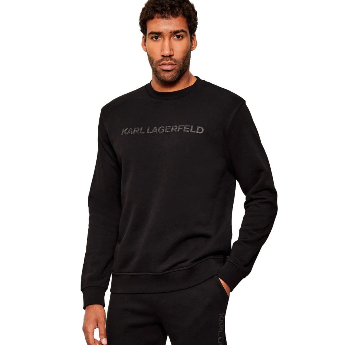 Image of Men's Black Hoodless Sweatshirt