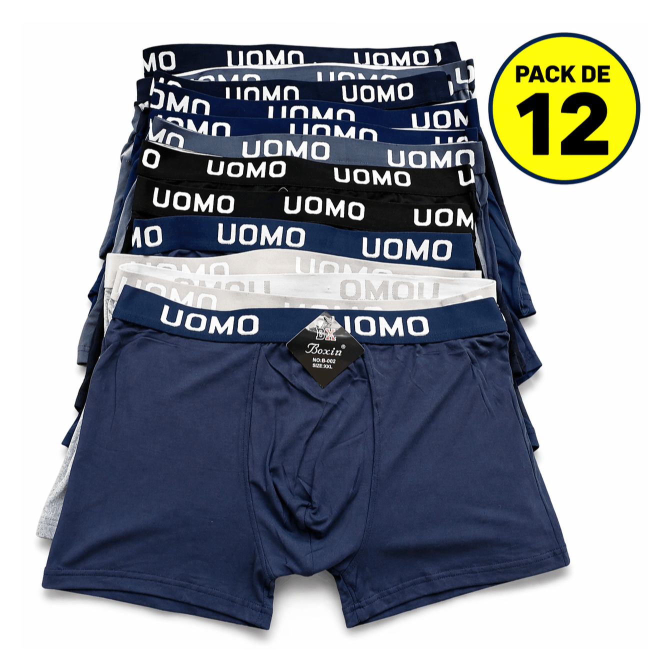 TEMU Boxer 95% algodon y 5% elastan para hombre - pack de 12 unidades - , calzoncillos ropa interior deportiva, ajustada, transpirable y cómoda para