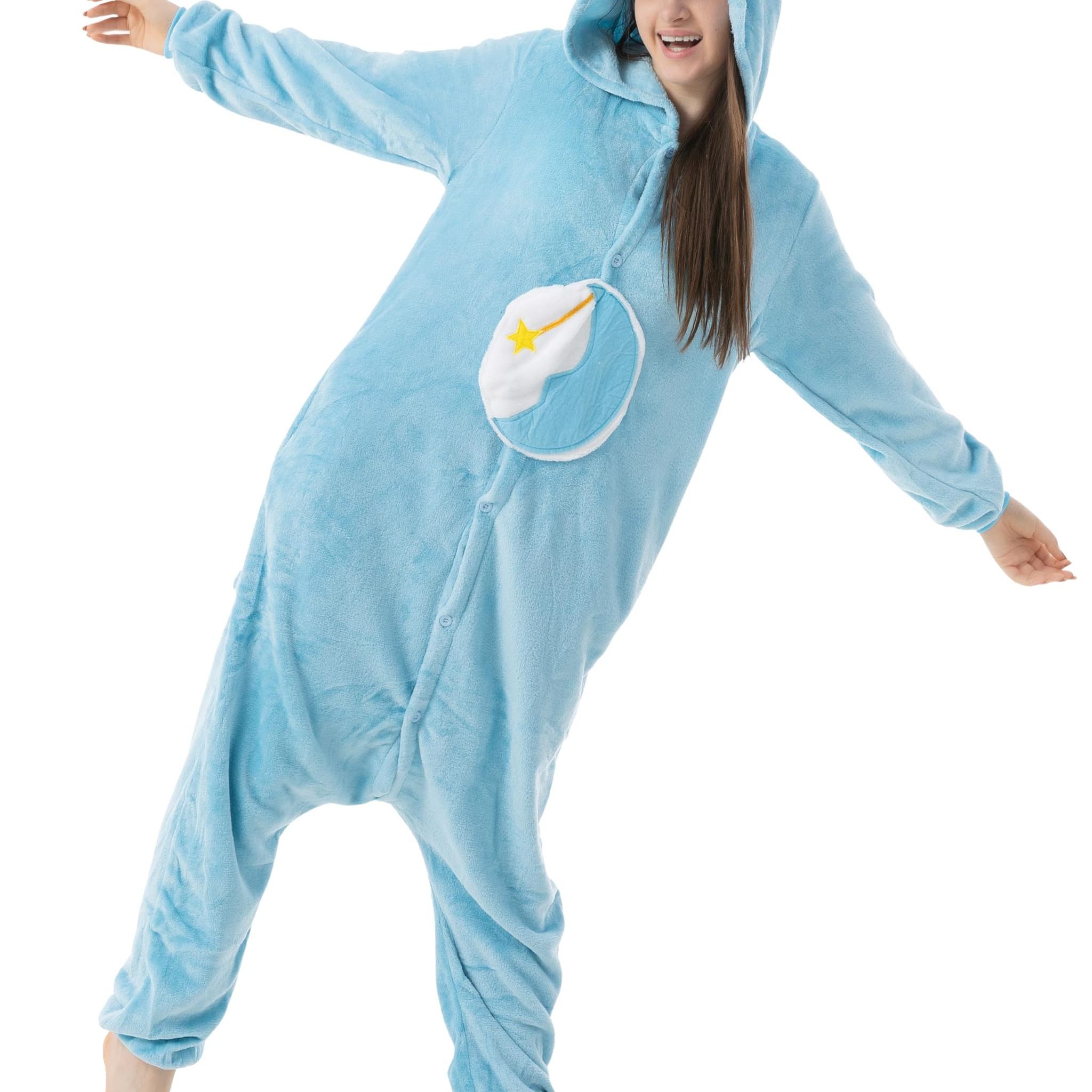 Image of Bear Blue Costume For Women Men Adults Carnival Halloween Onesie Full-body Suit Jumpsuit Carnival Costume Fancy Dress Animal Costumes Plush Costumes