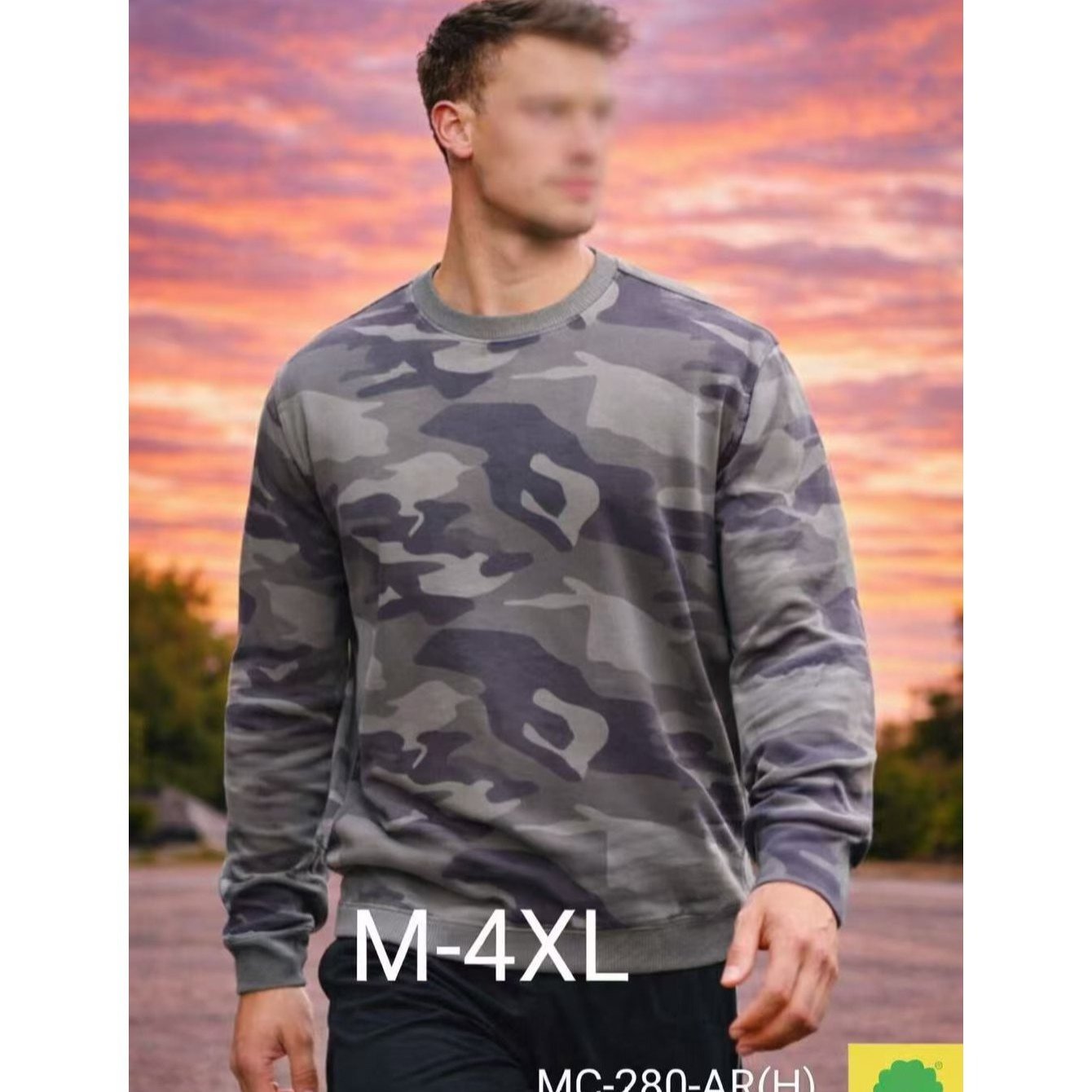 Image of Crew Neck Camouflage Sweatshirt — , Style. Soft, Durable, And — Your Go-to Sweatshirt For Work, Travel, Or -back . Now In Camouflage Print For A Versatile Look That With Style.