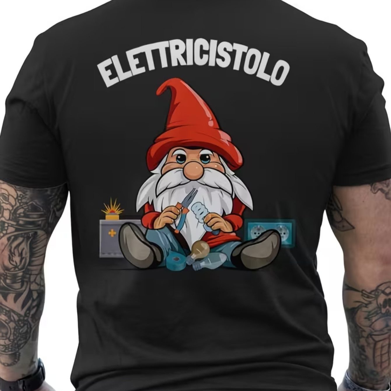 TEMU Maglietta Divertente da per Elettricisti con Stampa Posteriore - Design Elettrizzante, Testi in e Schema di Cablaggio �� T-Shirt Casual a Maniche