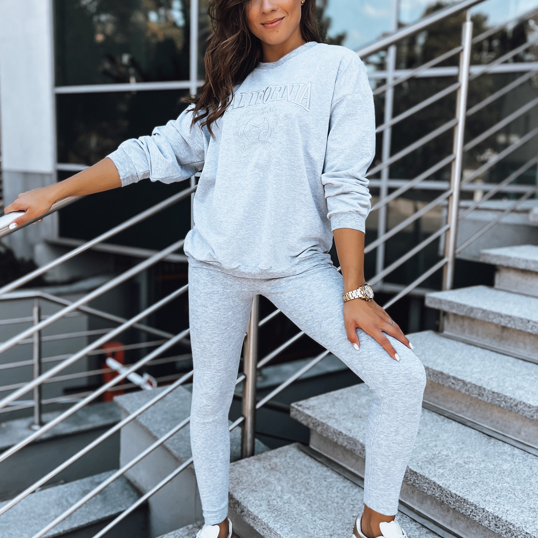 Image of Women's Striped Leggings With High Waist And Elastic Band, Fitted Silhouette, Soft Material Withand Lycra Additives, Comfortable For Everyday Wear, Exercise, Relaxation, And Casual Styling, 1413.